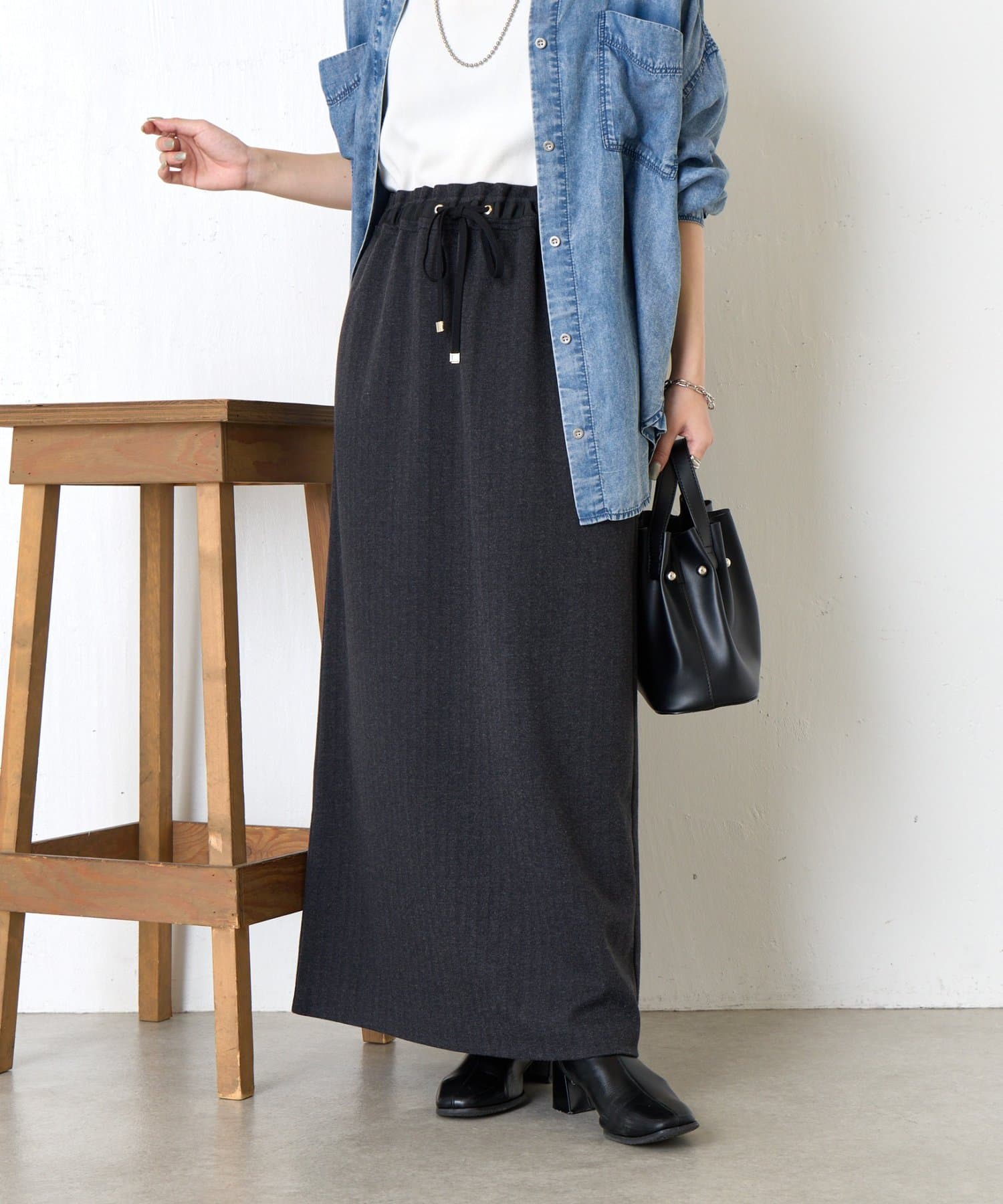 Jena　espace merveilleux(ジェナ　エスパスメルヴェイユ) ウールライクイージースカート