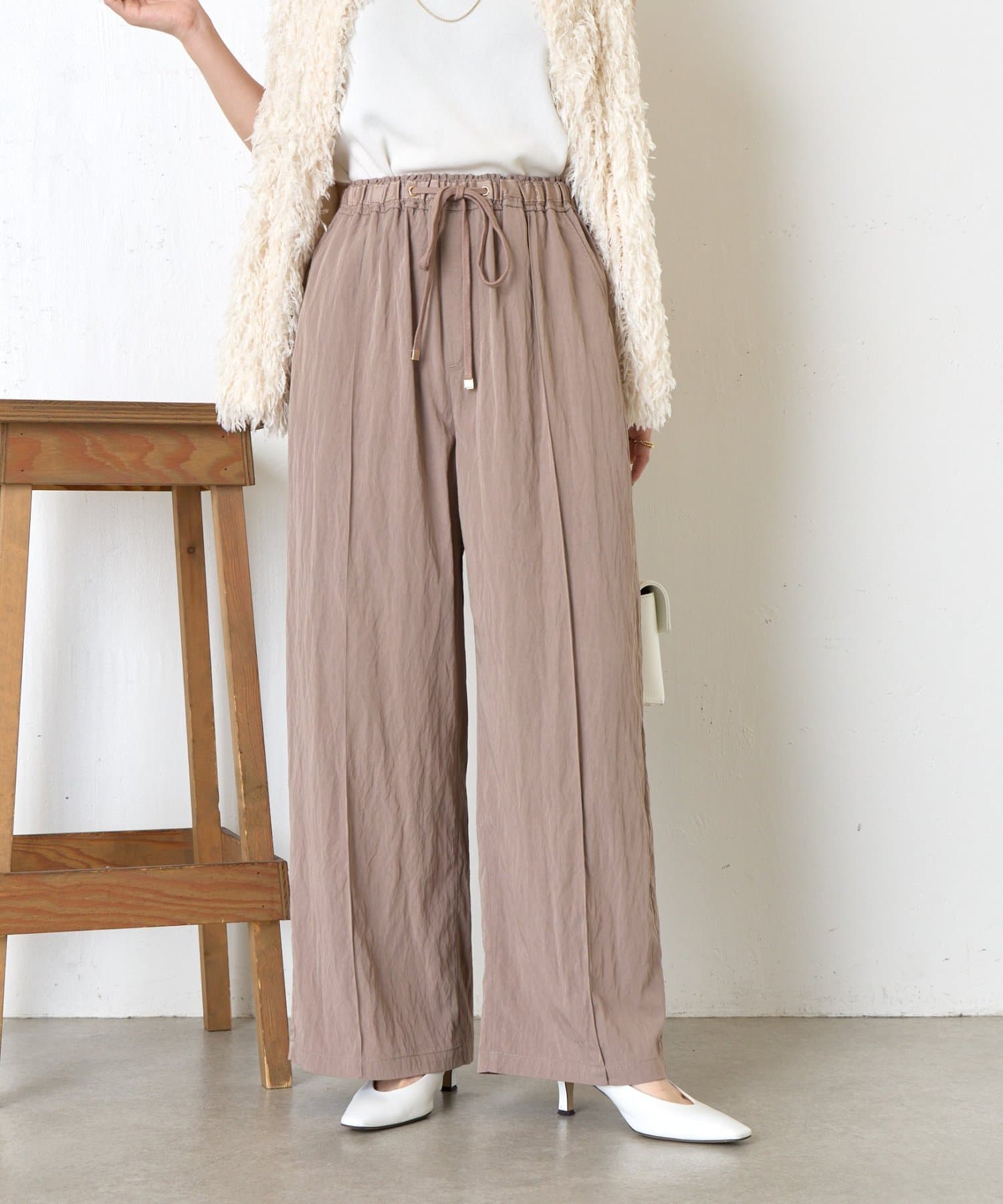 Jena　espace merveilleux(ジェナ　エスパスメルヴェイユ) 【サイズ展開あり】リラックスシボイージーパンツ
