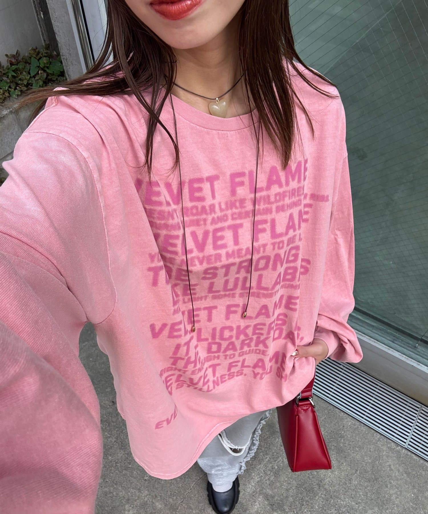 CIAOPANIC(チャオパニック) バルーンスリーブピグメントロゴロンTee