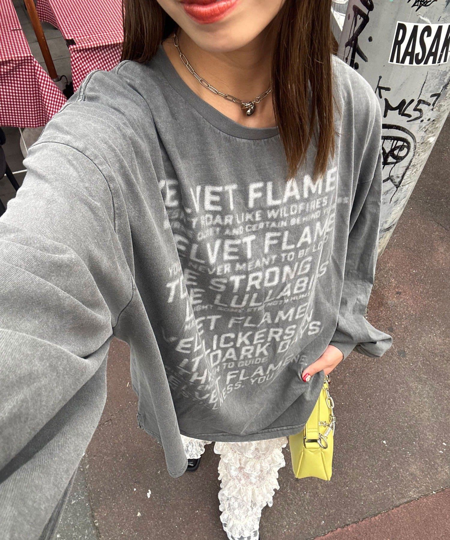 CIAOPANIC(チャオパニック) バルーンスリーブピグメントロゴロンTee