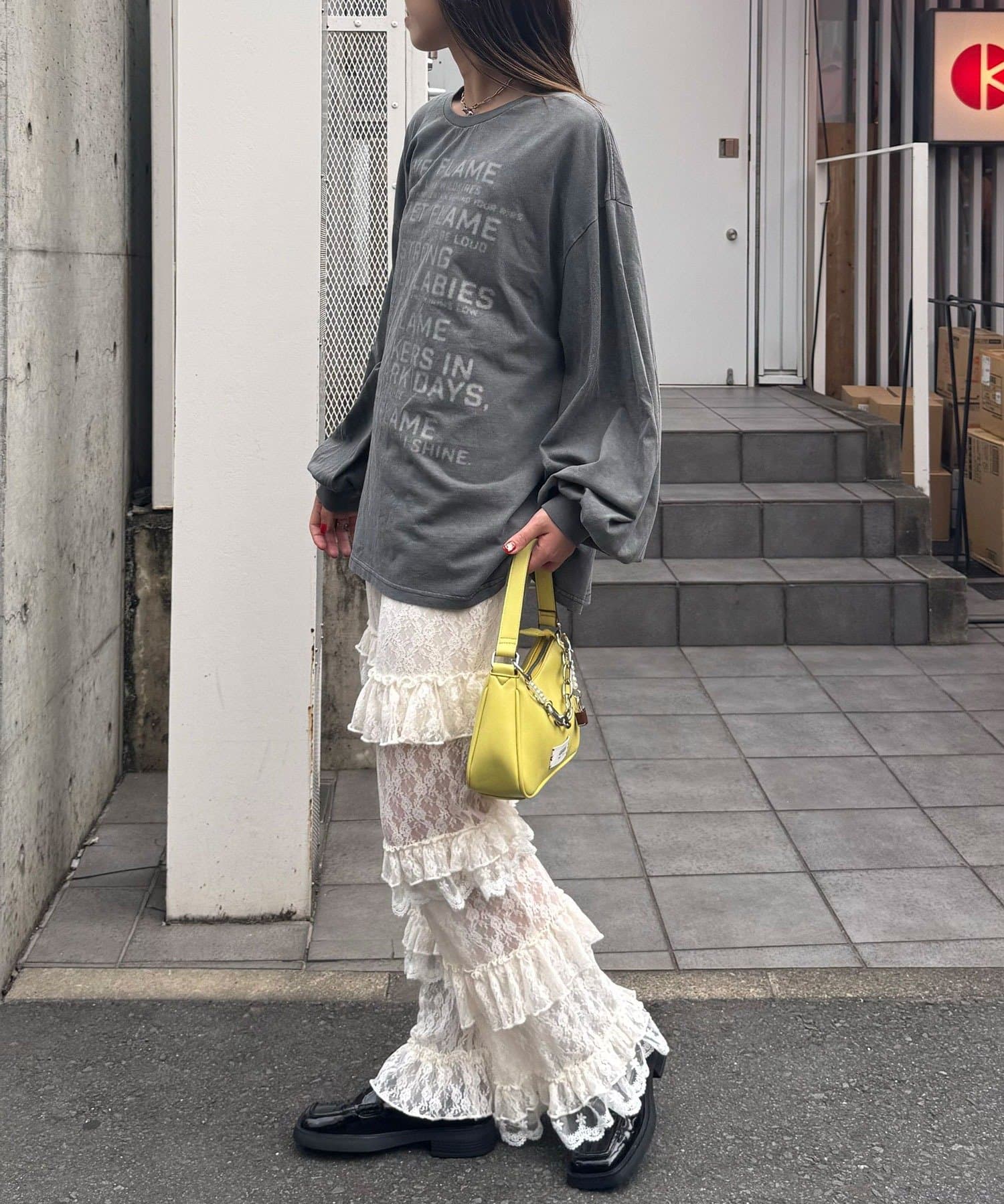 CIAOPANIC(チャオパニック) バルーンスリーブピグメントロゴロンTee