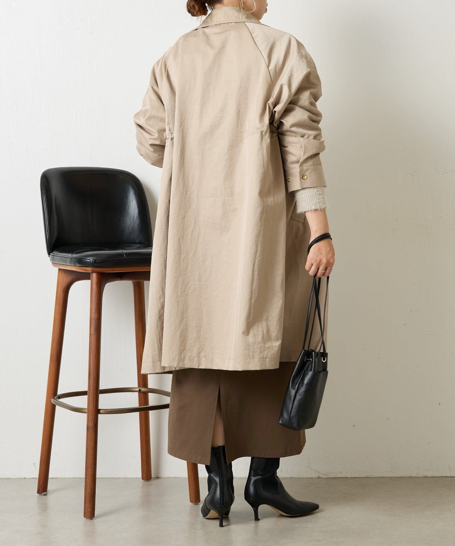 Jena espace merveilleux スタンドネックコート スタンドネックドロストコート | Jena espace merveilleux
