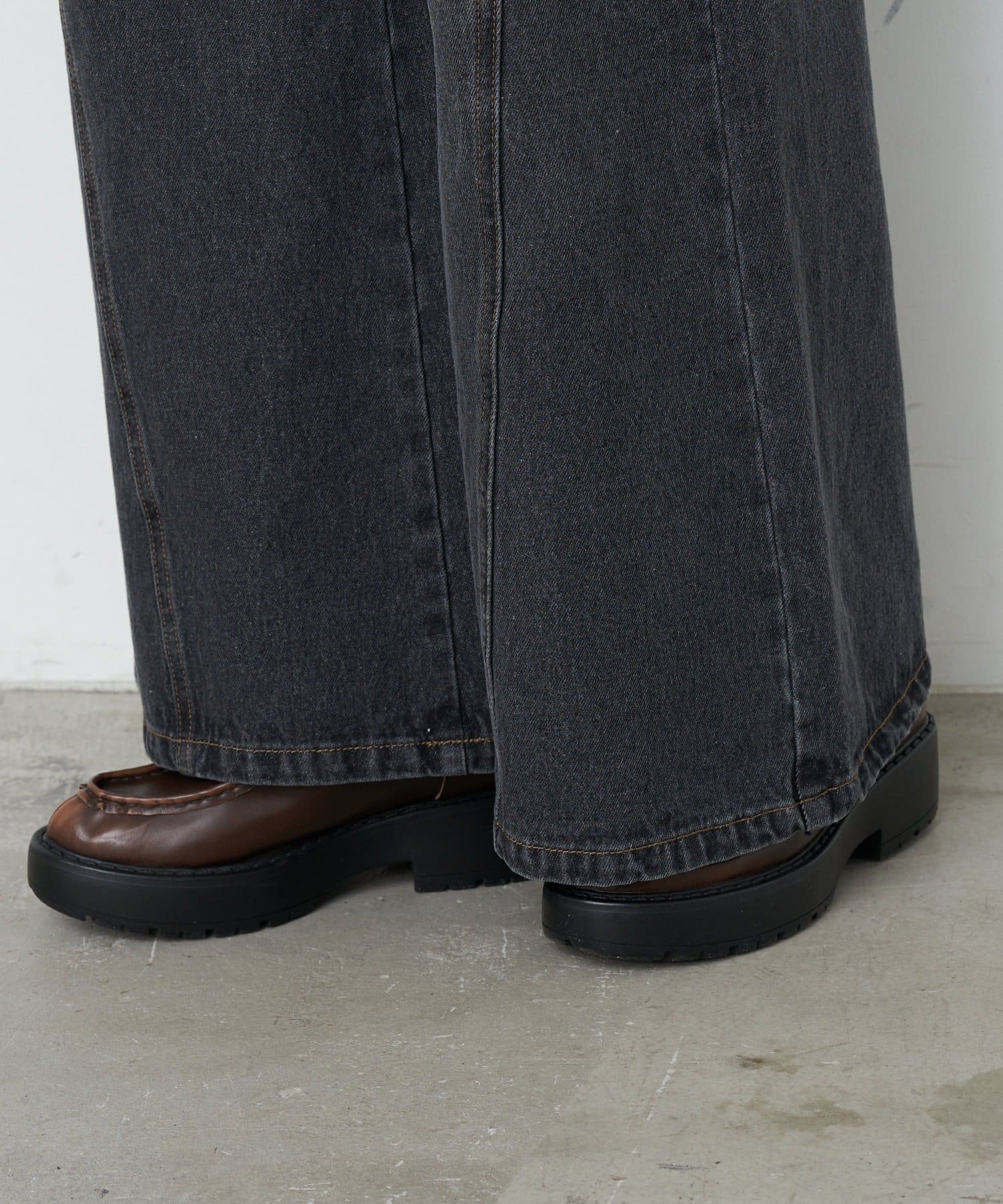 CIAOPANIC(チャオパニック) 【CIAN DENIM/シアンデニム】スプリットフロントワイドデニム#002