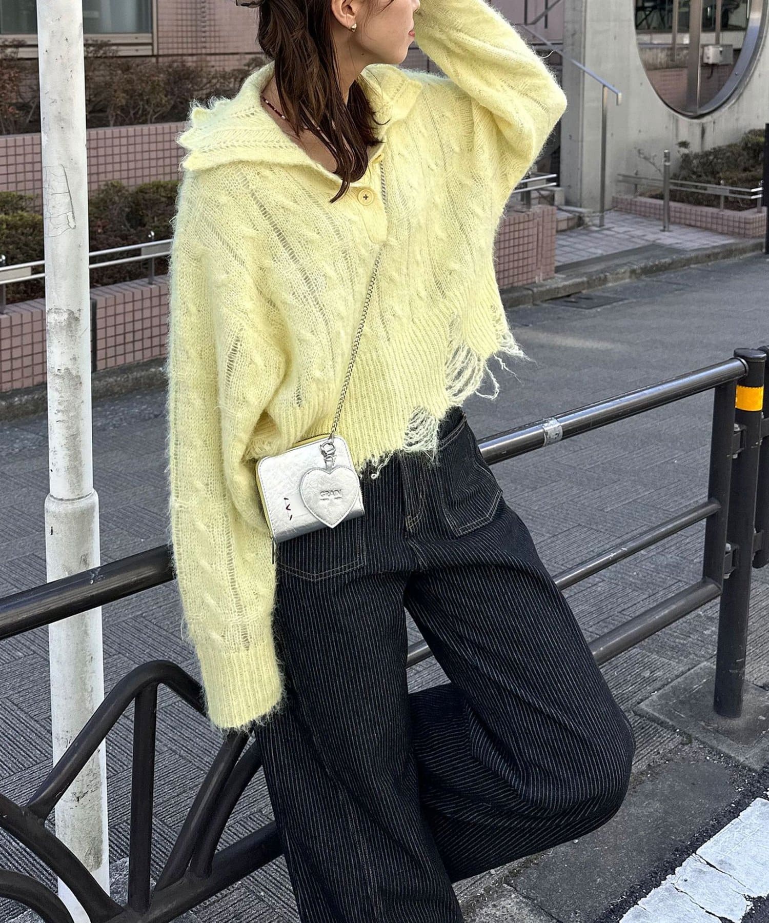 CIAOPANIC(チャオパニック) 【CIAN DENIM/シアンデニム】スプリットフロントワイドデニム