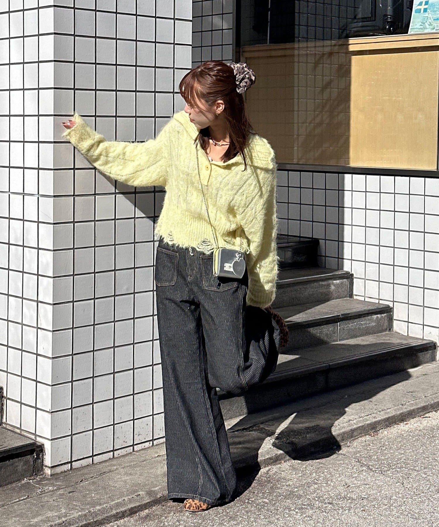 CIAOPANIC(チャオパニック) 【CIAN DENIM/シアンデニム】スプリットフロントワイドデニム