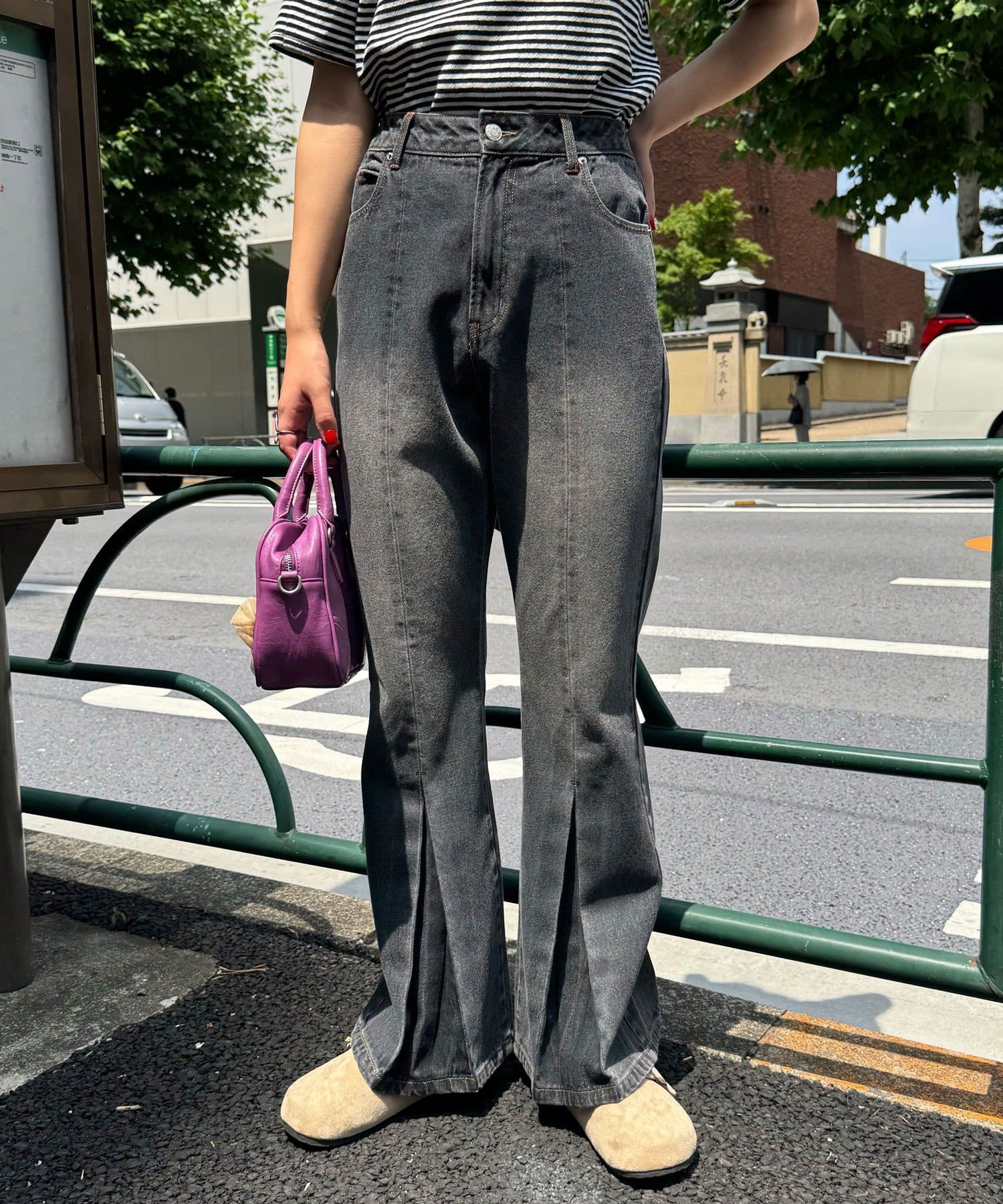 CIAOPANIC(チャオパニック) 【CIAN DENIM/シアンデニム】タックフレアデニム#101