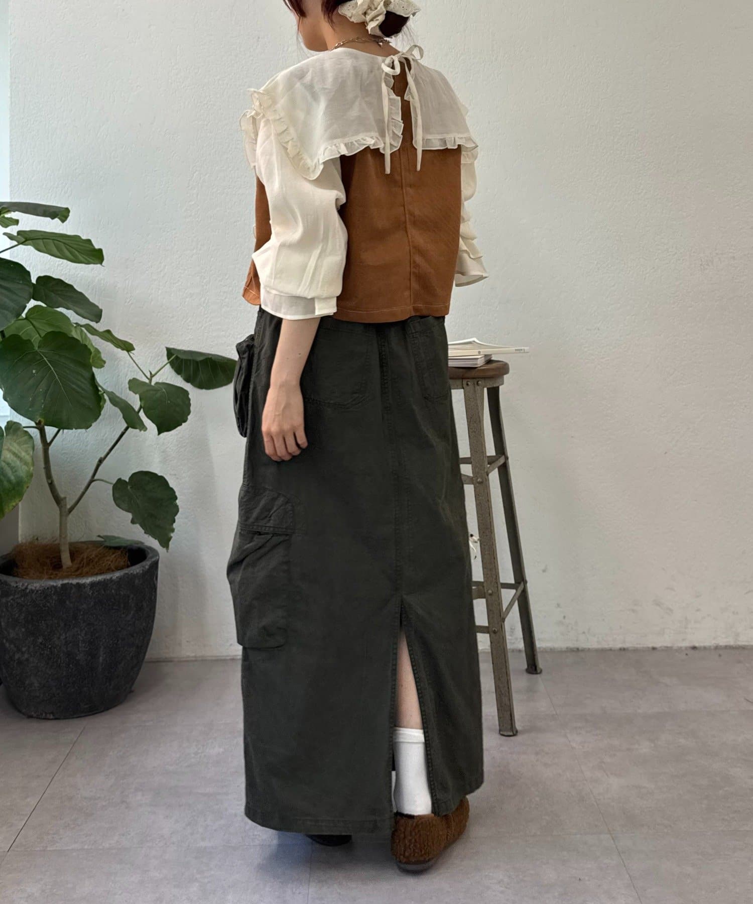 w closet(ダブルクローゼット) 【25AW】フラワースエードベスト