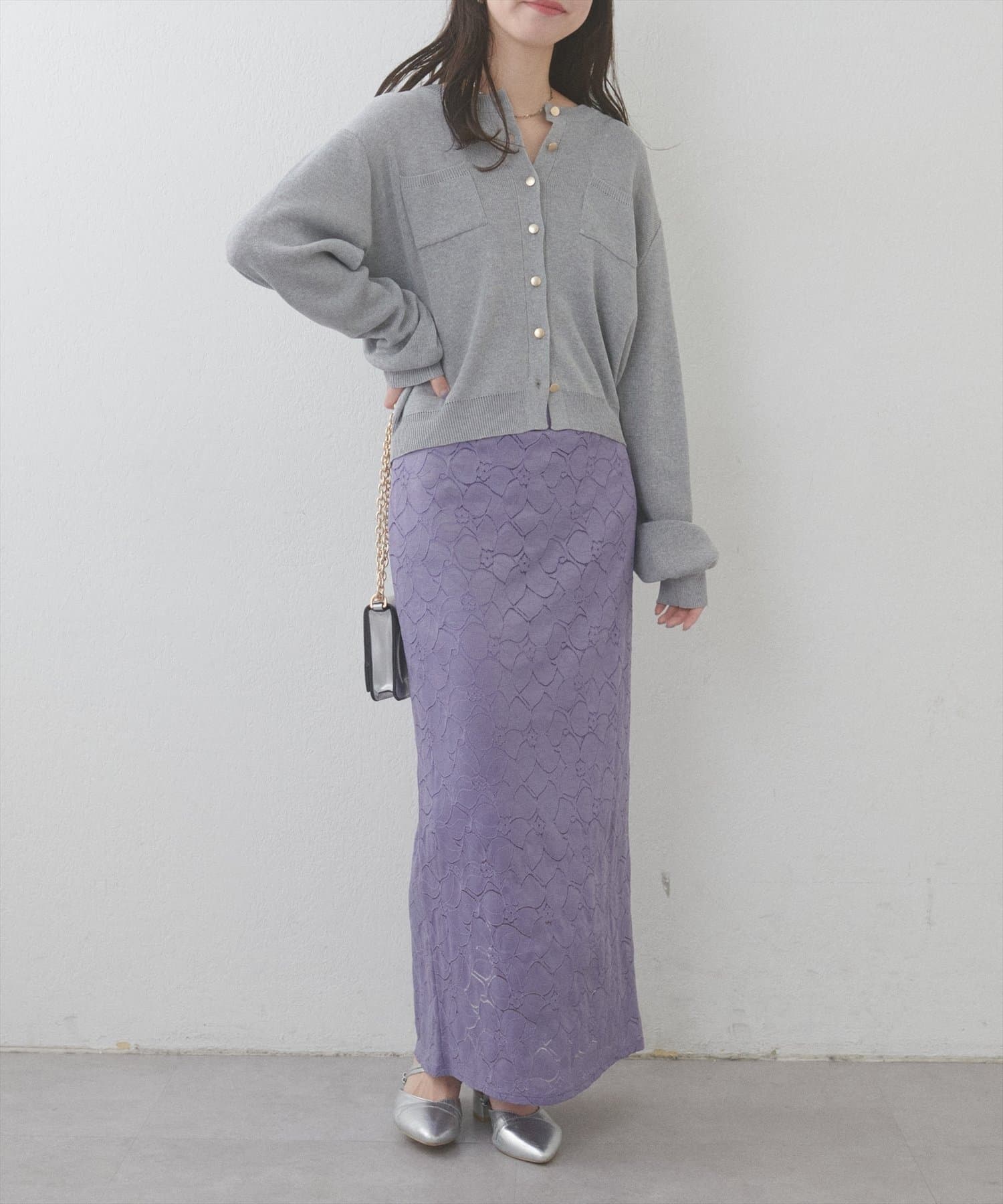 NICE CLAUP / OLIVE des OLIVE OUTLET(ナイスクラップ  / オリーブ デ オリーブ アウトレット) 【natural couture】フラワープリントカットレーススカート