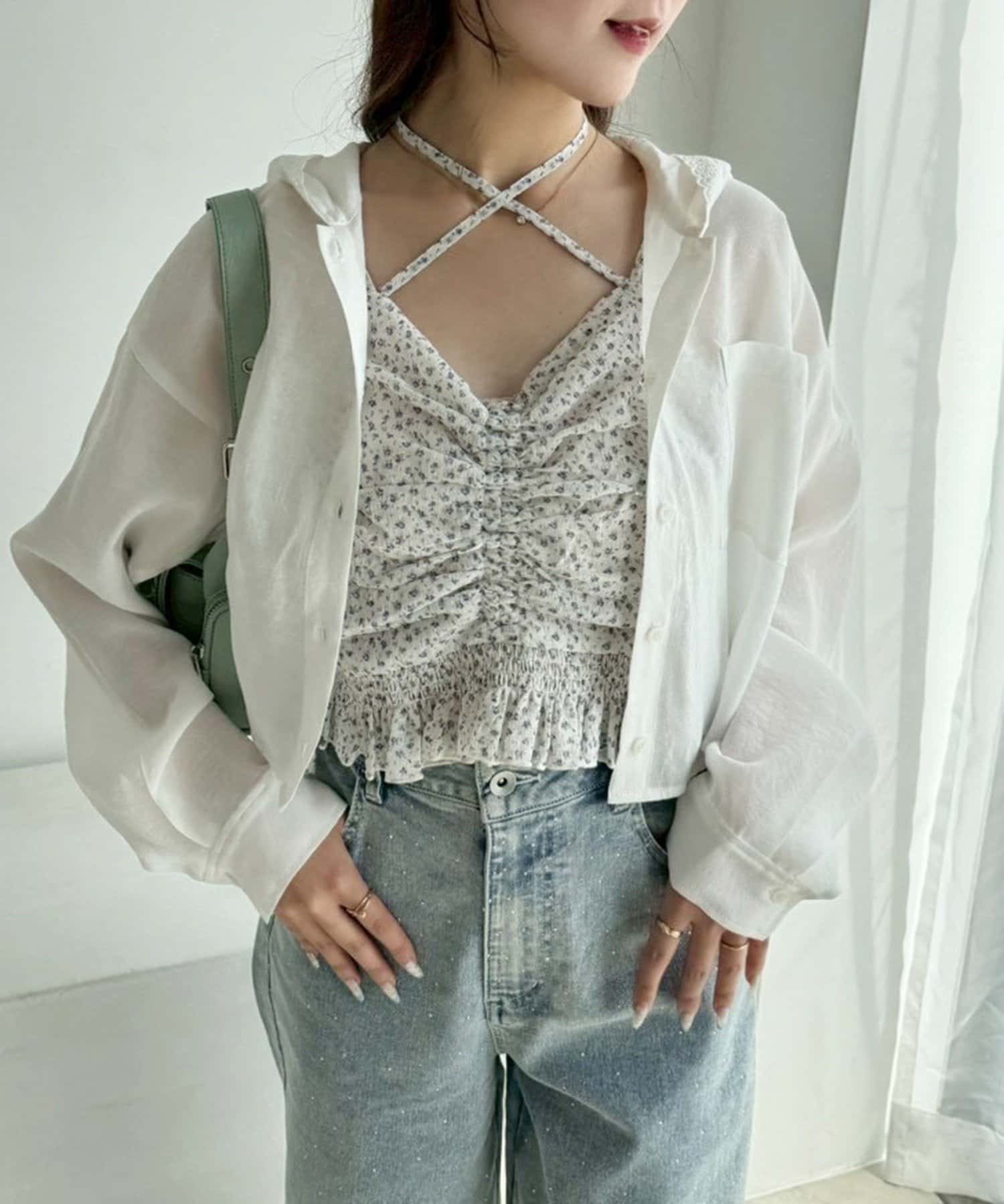 NICE CLAUP / OLIVE des OLIVE OUTLET(ナイスクラップ  / オリーブ デ オリーブ アウトレット) 【one after another】シャーリングキャミ