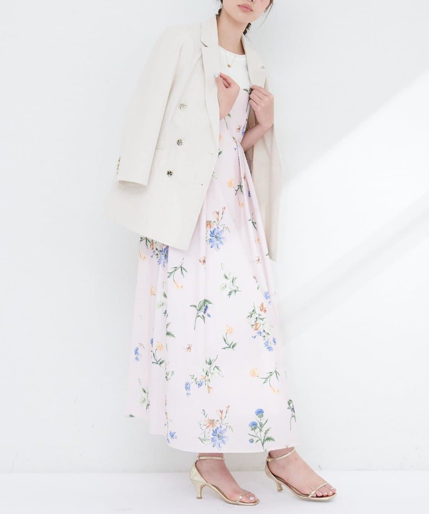 NICE CLAUP / OLIVE des OLIVE OUTLET(ナイスクラップ  / オリーブ デ オリーブ アウトレット) 【natural couture】ガーデンフラワー柄フレアキャミワンピース