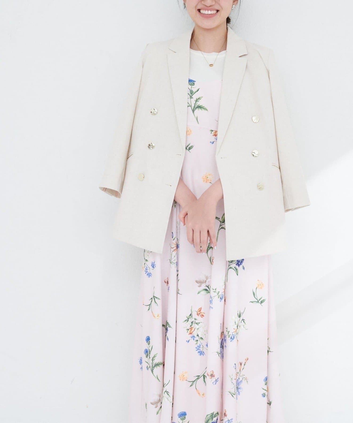 NICE CLAUP / OLIVE des OLIVE OUTLET(ナイスクラップ  / オリーブ デ オリーブ アウトレット) 【natural couture】ガーデンフラワー柄フレアキャミワンピース