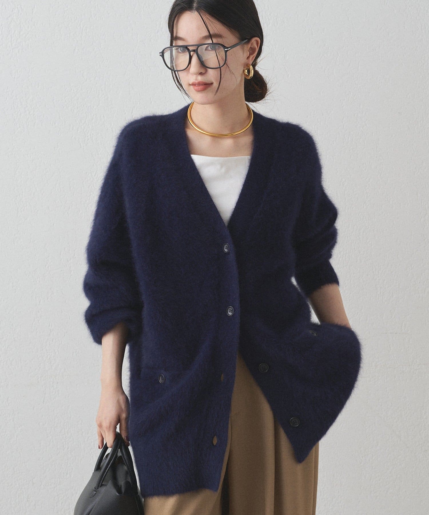 LOUNGEDRESS(ラウンジドレス) FURカシミヤニットカーデ