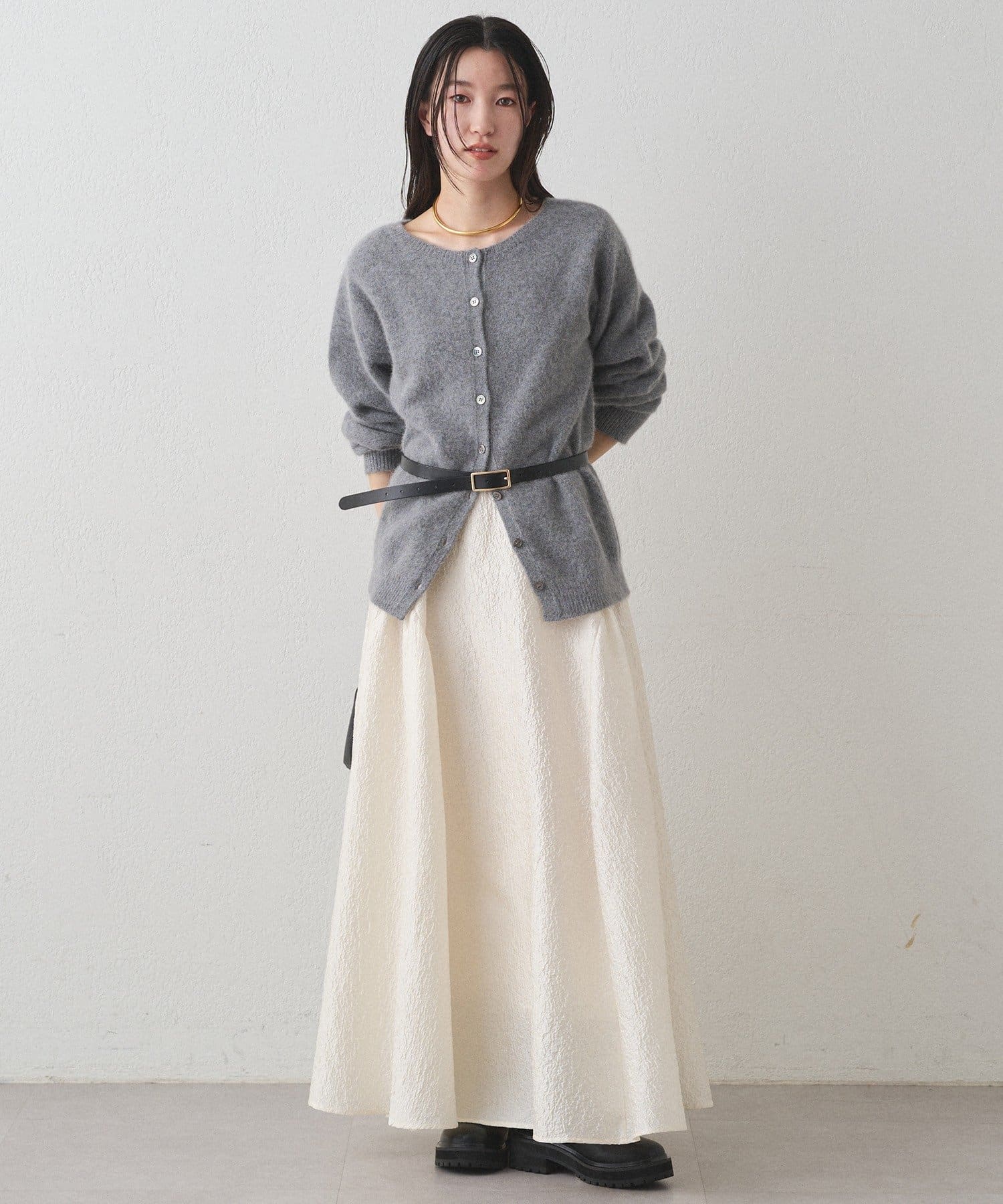 【専用】LOUNGEDRESS FURカシミヤ2WAYニット　新品　グレー Loungedress FURカシミヤ2WAYニット