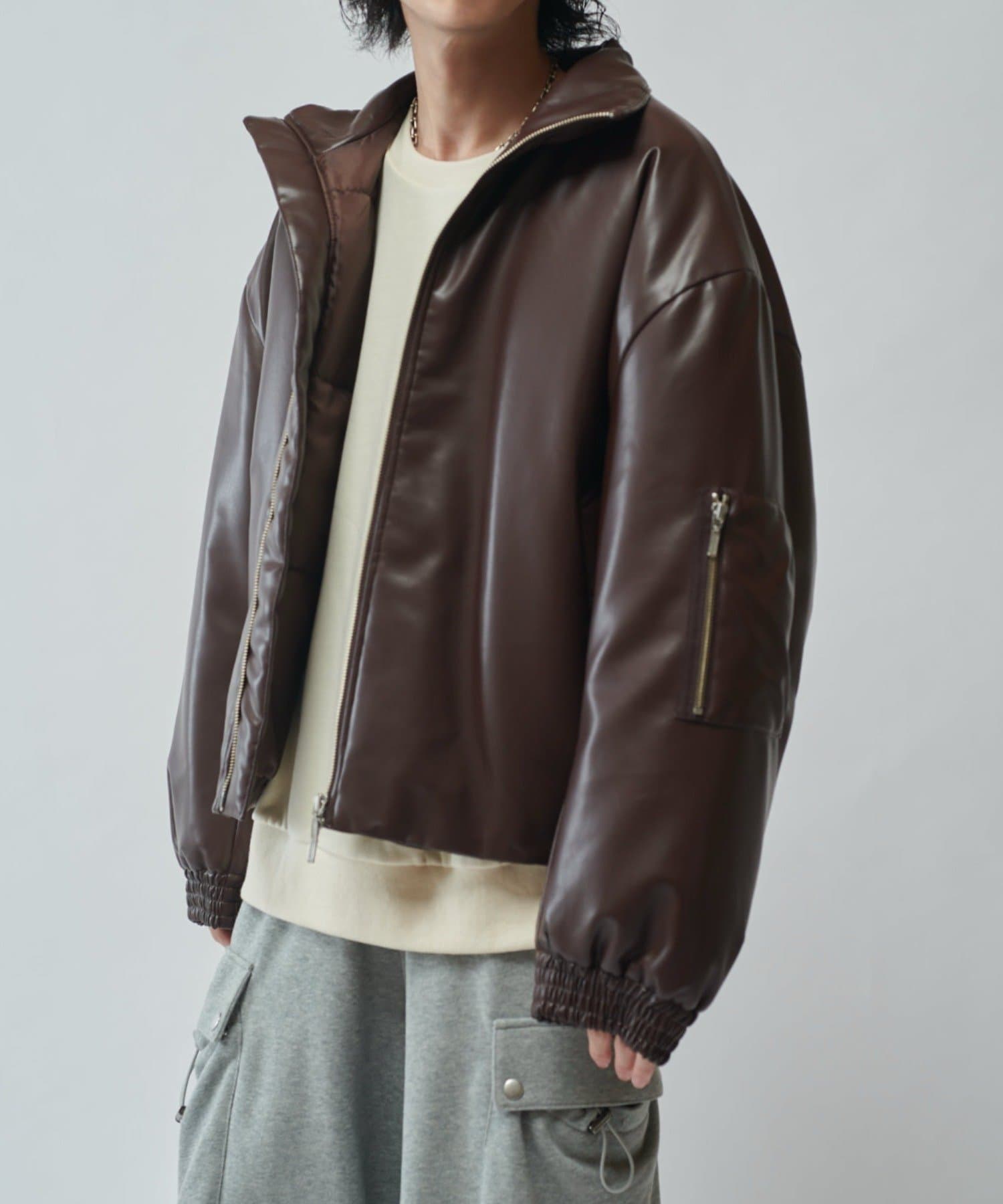 Lui's(ルイス) 【Neucon/ニューコン】レザーボリュームパッファースタンドブルゾン