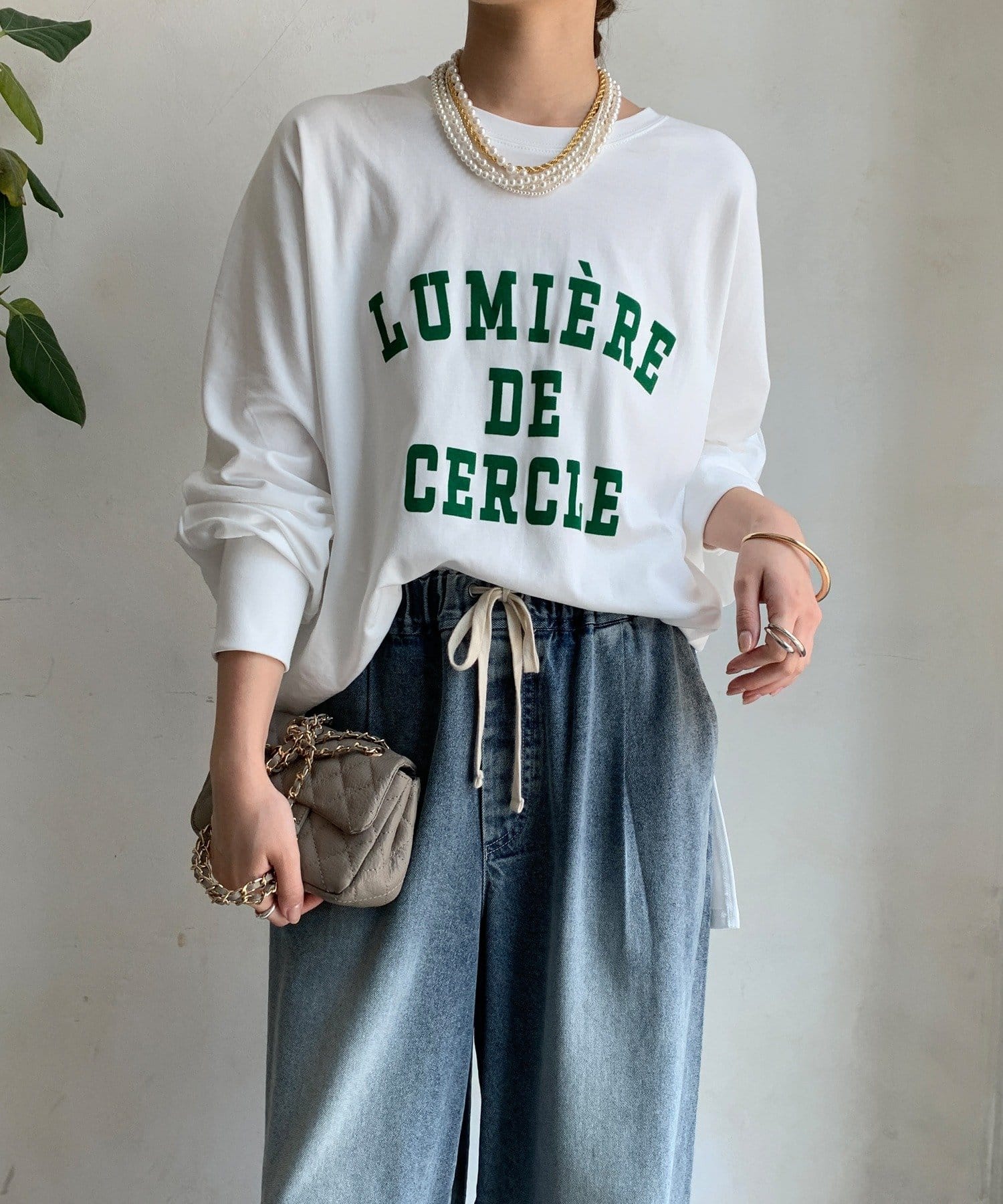 tシャツ LUMIEREドルマンフロッキーロンTEE レディース LUMIEREドルマンフロッキーロンTEE | DOUDOU(ドゥドゥ