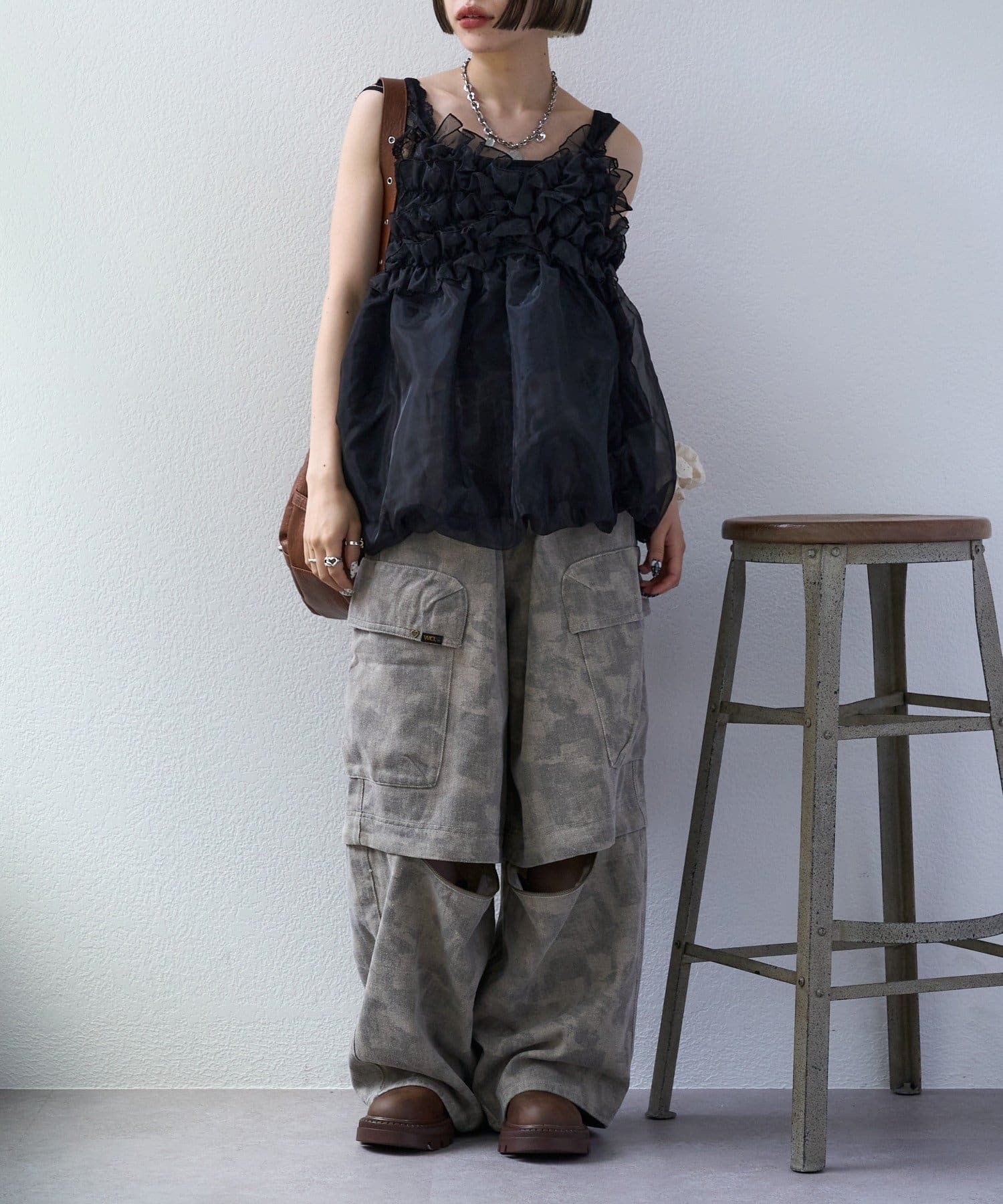 w closet(ダブルクローゼット) 【25AW】【2WAY】カーゴパンツ