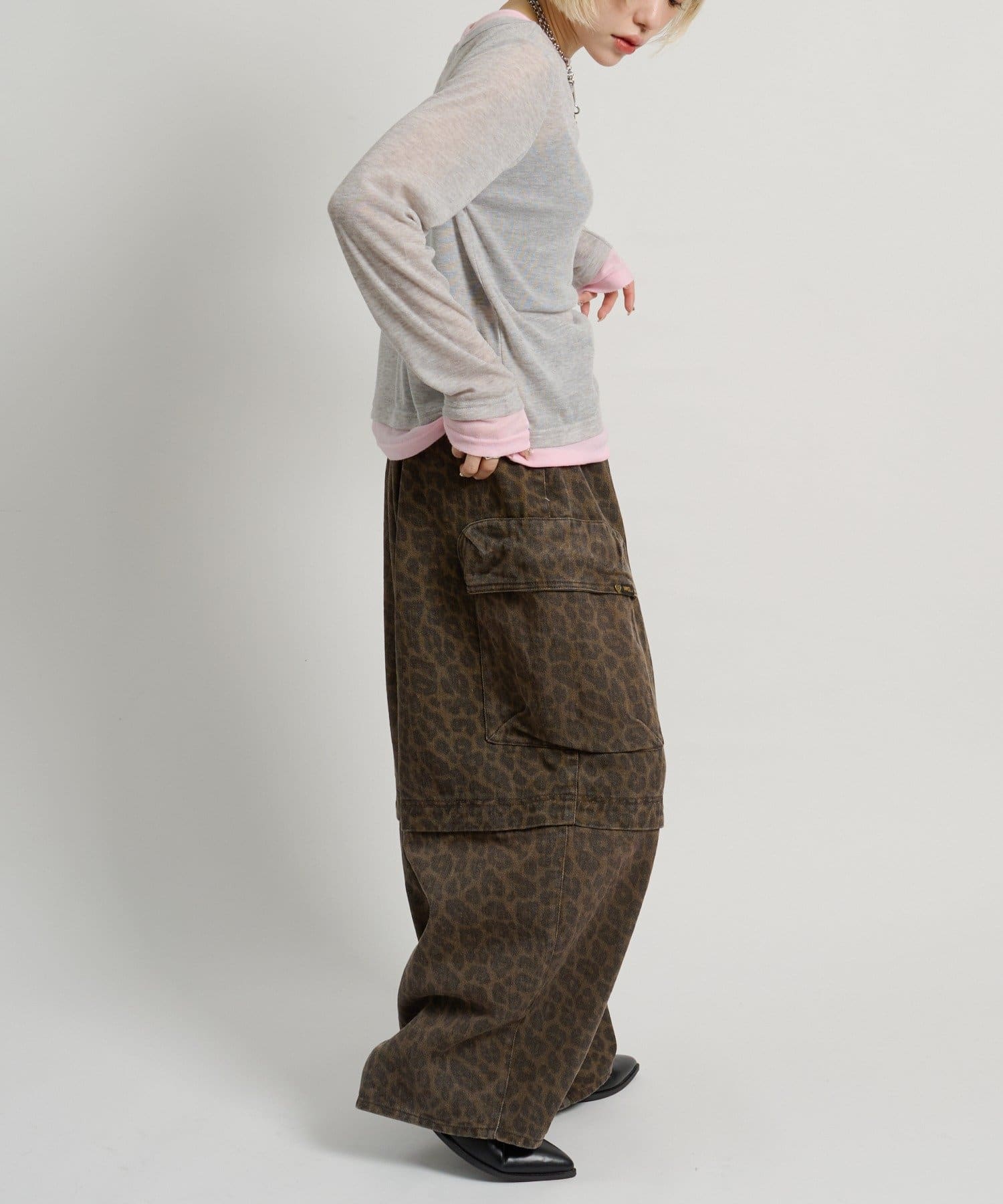 w closet(ダブルクローゼット) 【新色ピンク・ブラウン登場！】2WAYカーゴパンツ