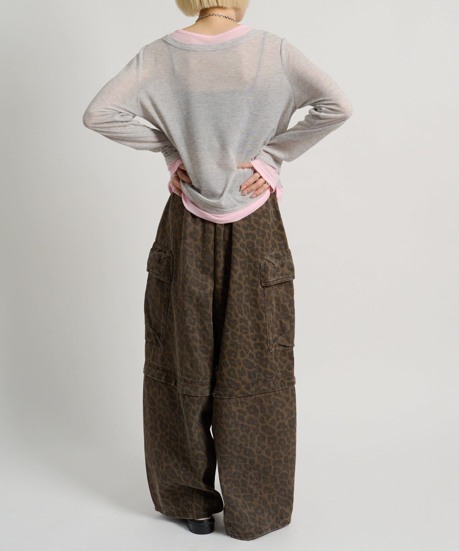 w closet(ダブルクローゼット) 【新色ピンク・ブラウン登場！】2WAYカーゴパンツ