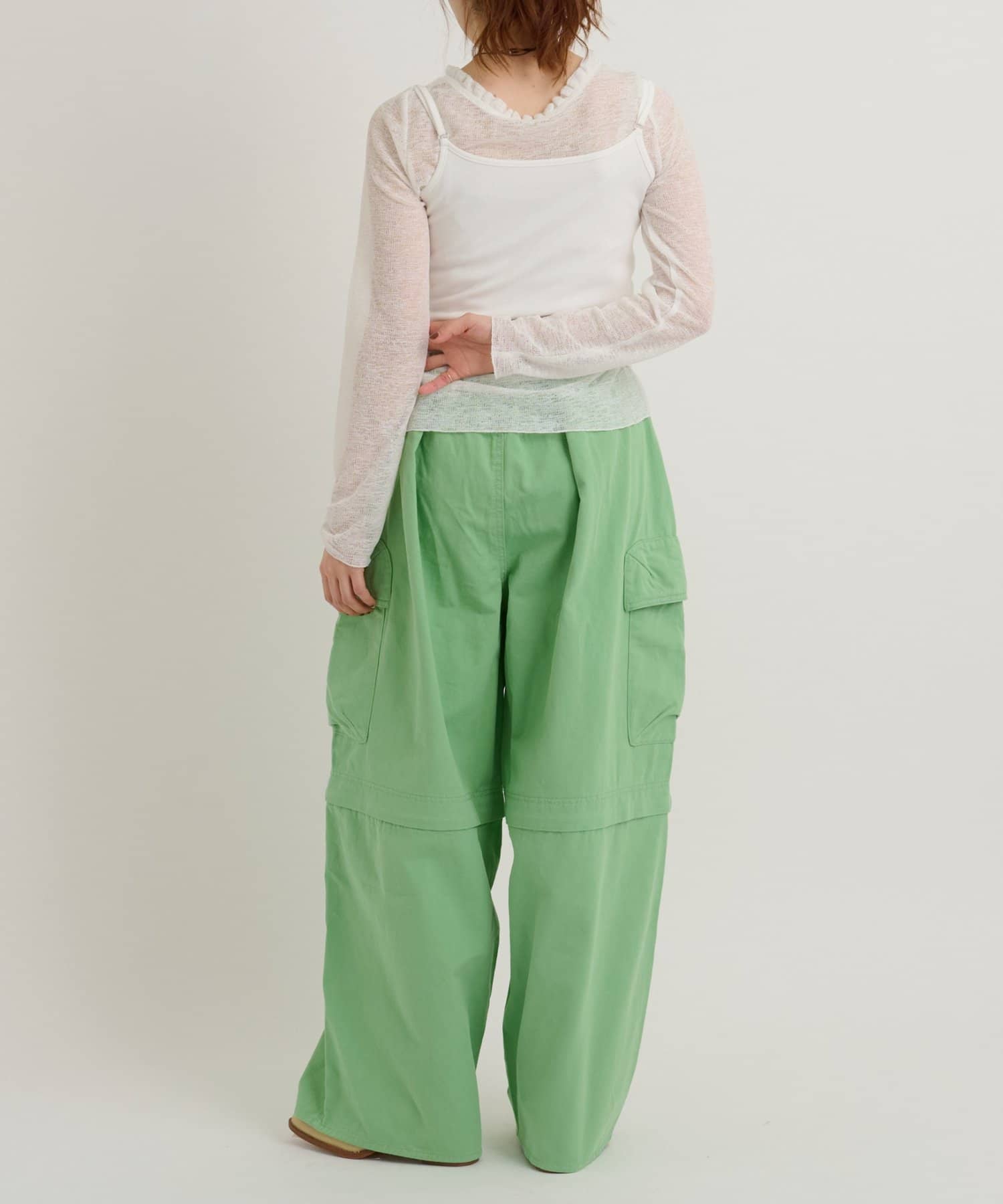 w closet(ダブルクローゼット) 【新色ピンク・ブラウン登場！】2WAYカーゴパンツ