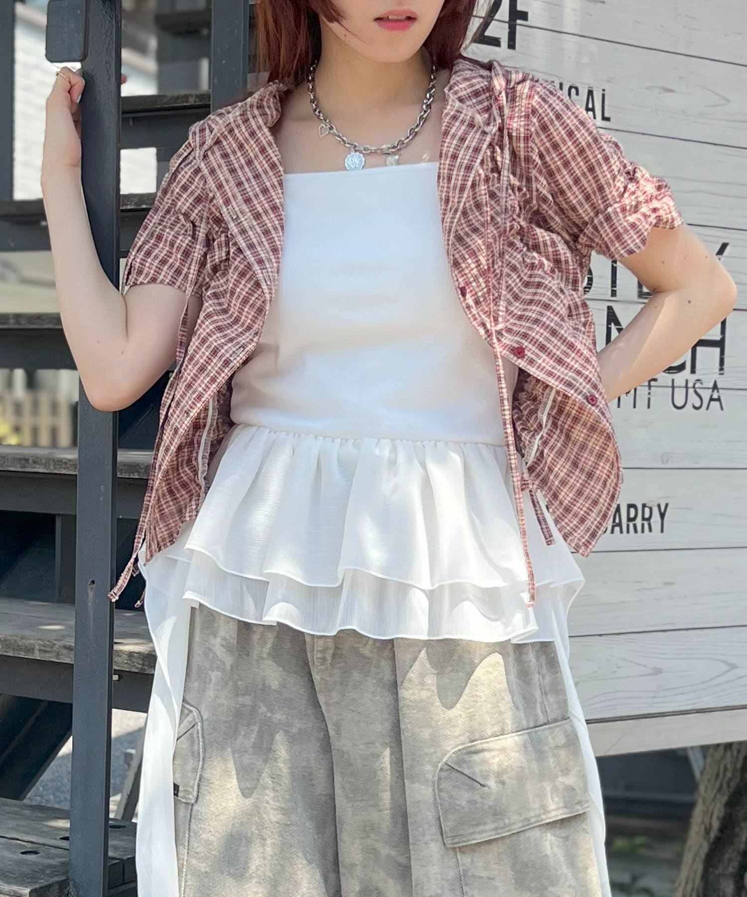 w closet(ダブルクローゼット) 【25AW】イレヘムキャミ