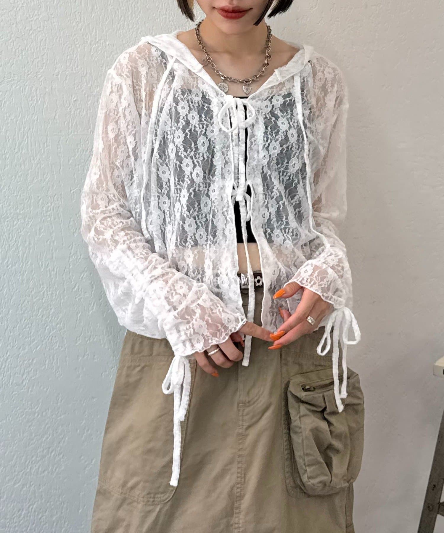 ブラウス シャツ 「25AW」フーディーレースシャツ レディース 25AW】フーディーレースシャツ | w closet(ダブルクローゼット