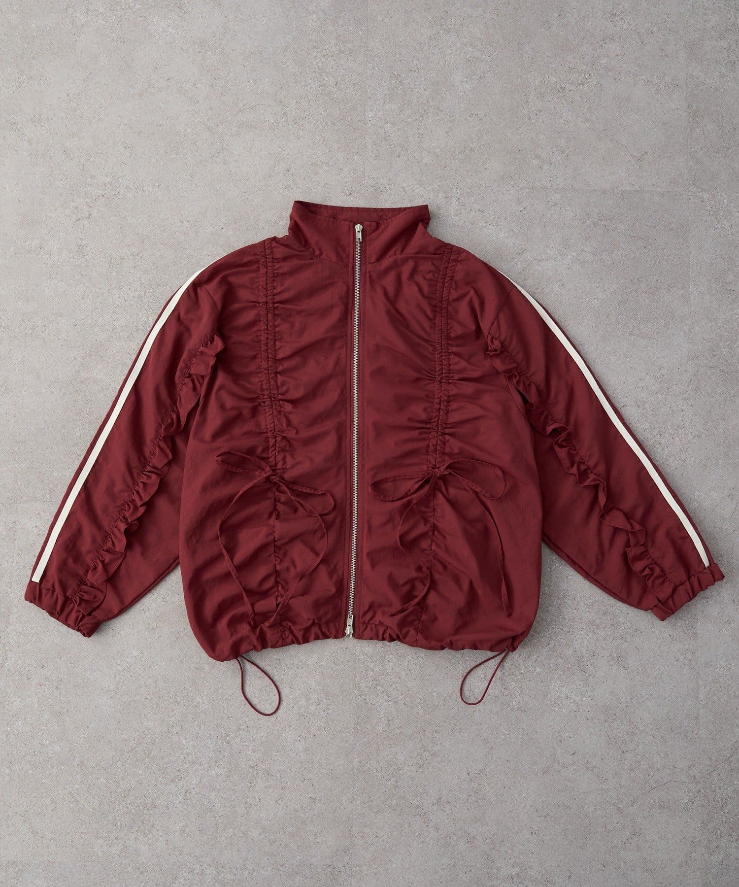 w closet(ダブルクローゼット) 【25AW】リボンラインZIPブルゾン