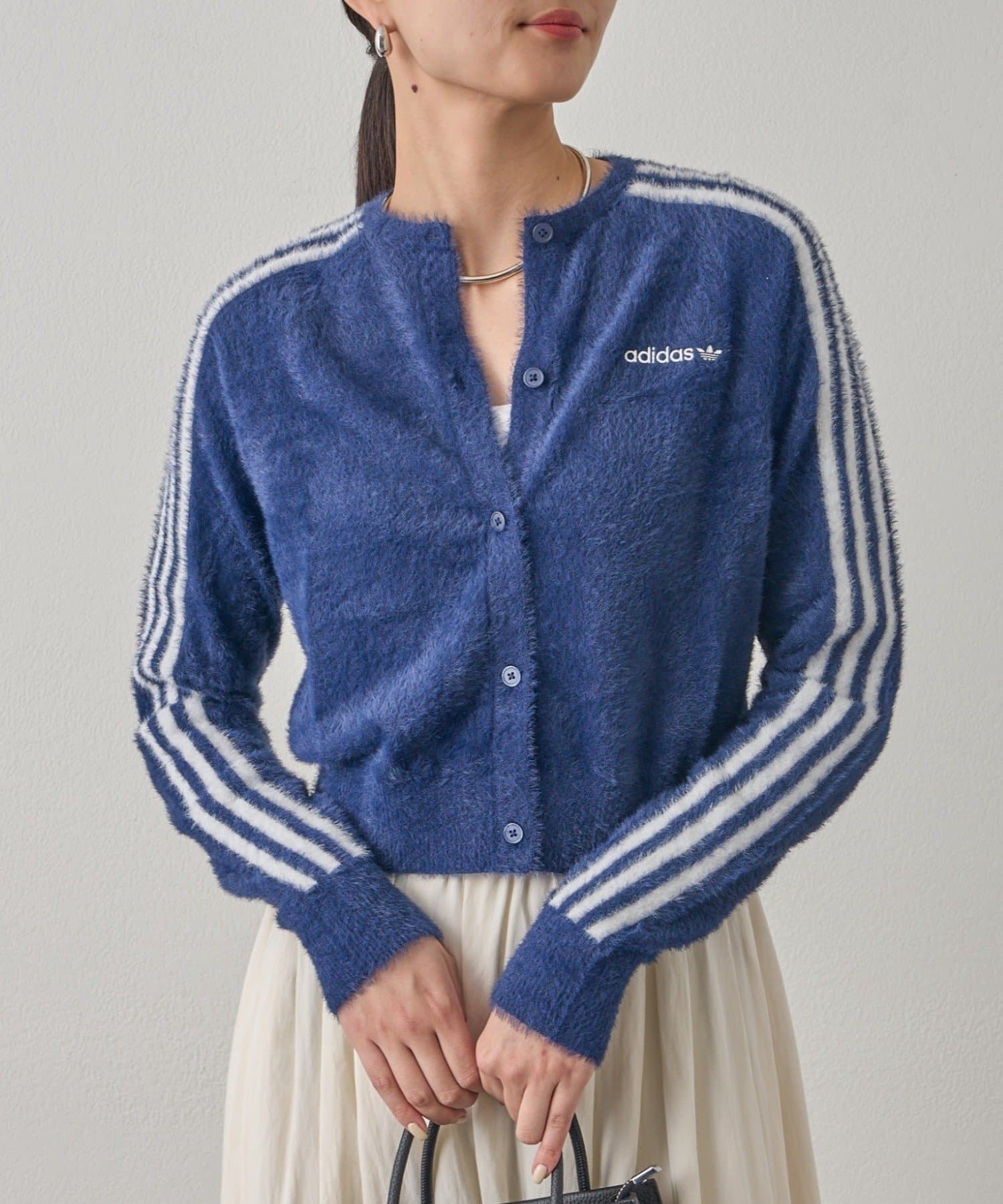 LOUNGEDRESS(ラウンジドレス) 【adidas /アディダス】ラインニットカーデ
