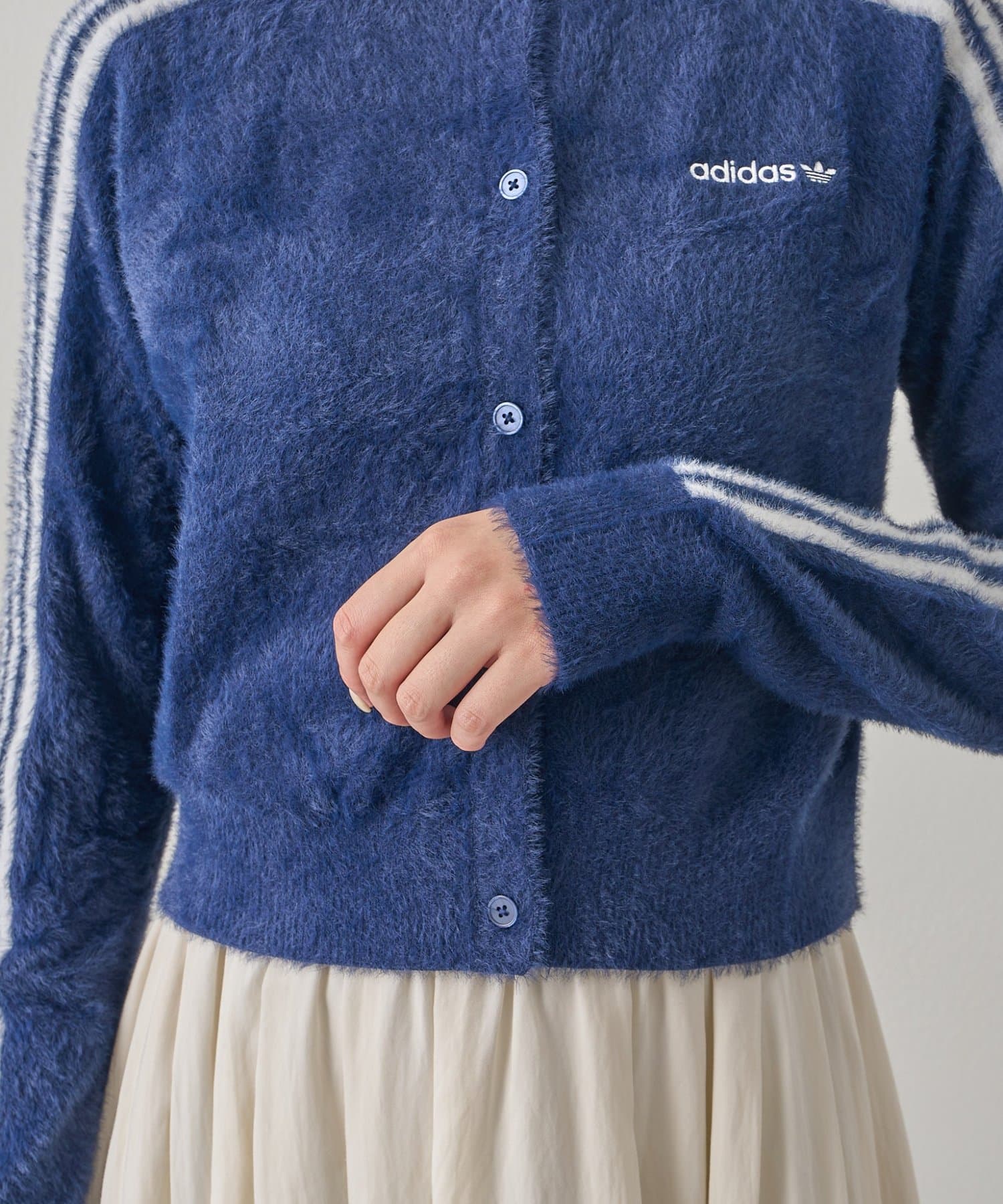 LOUNGEDRESS(ラウンジドレス) 【adidas /アディダス】ラインニットカーデ