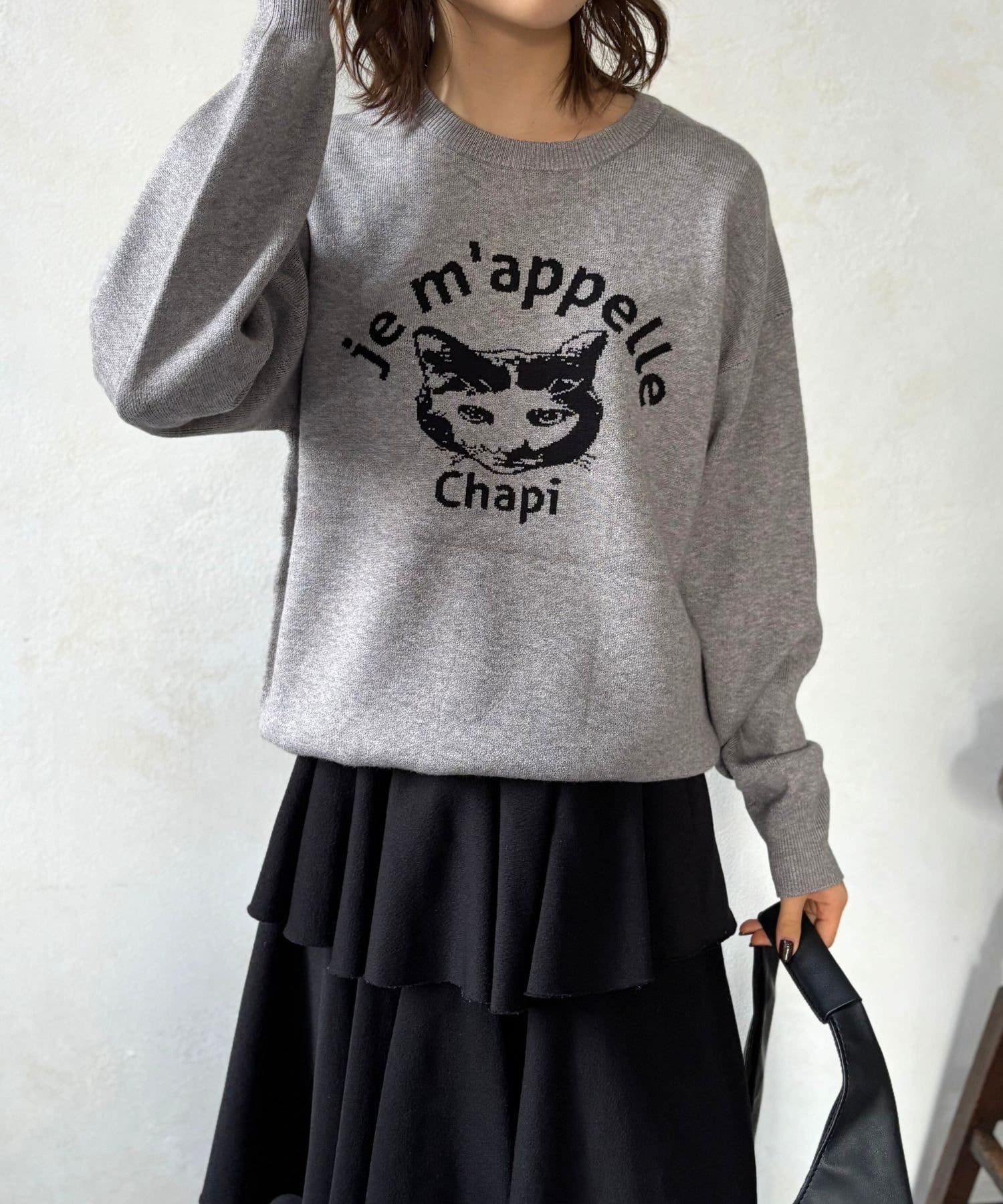 LOCUST(ローカスト) 【4色展開】ねこちゃんジャガードニット