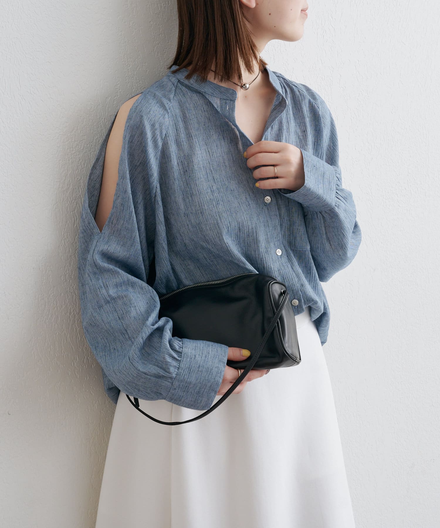 OUTLET(アウトレット) 【Omekashi】ヨウリュウショルダースリットシャツ