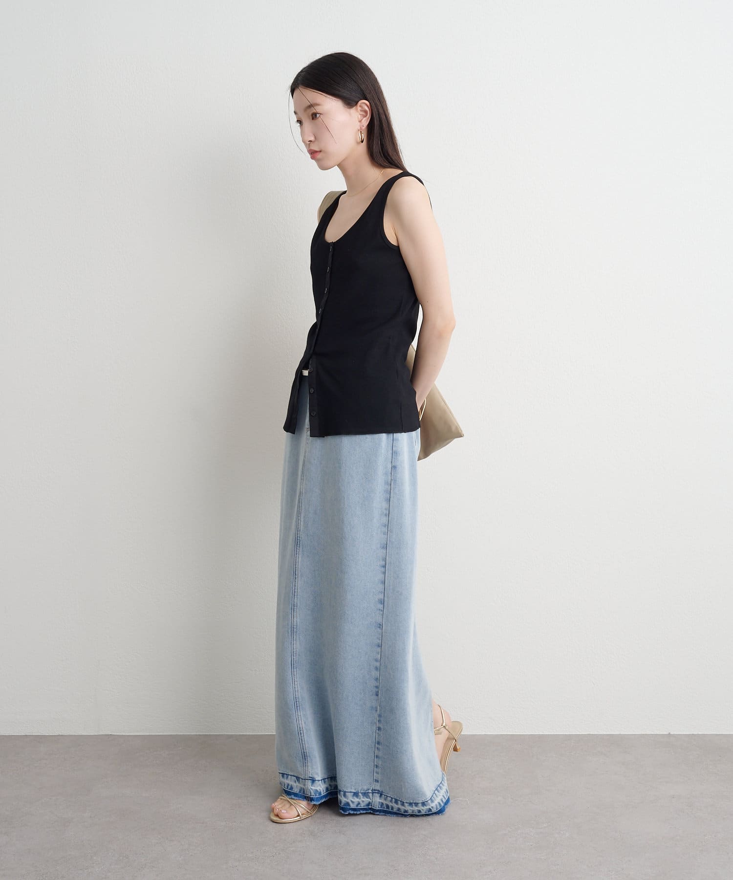 OUTLET(アウトレット) 【Omekashi】2WAYリブボタンタンク