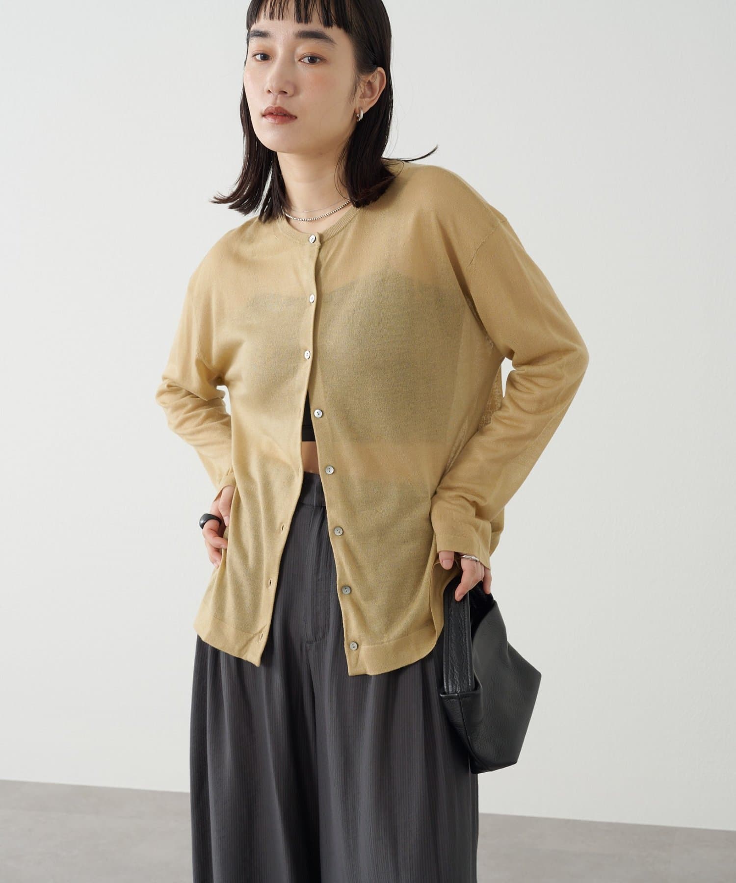 OUTLET(アウトレット) 【Omekashi】2WAYシアーニットカーディガン