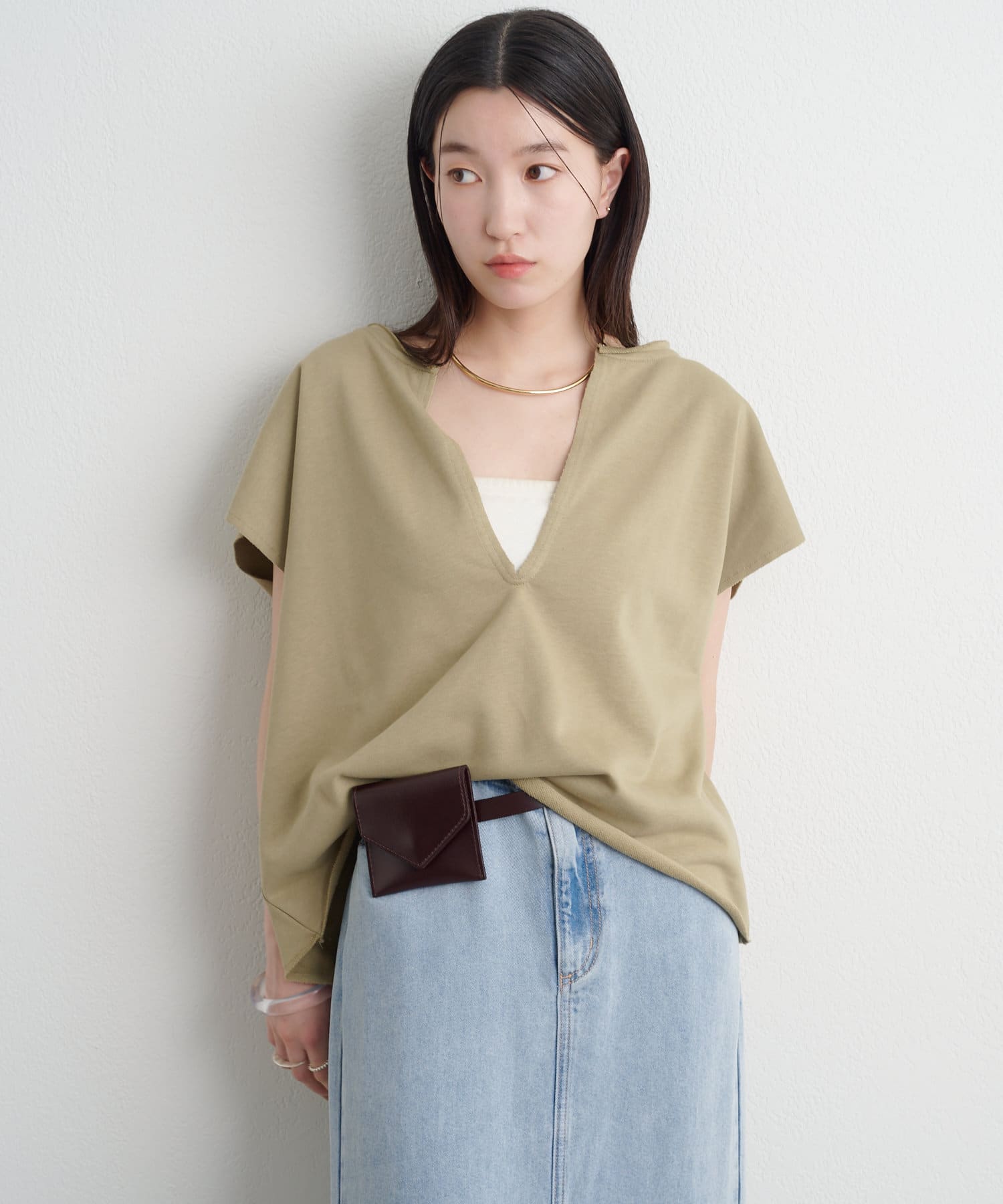 OUTLET(アウトレット) 【Omekashi】スウェットVプルオーバー