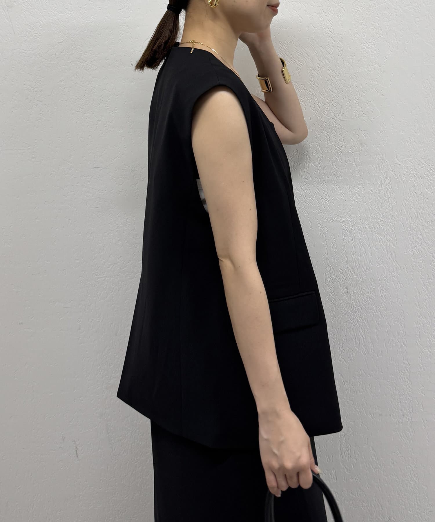 OUTLET(アウトレット) 【Loungedress】リネンライクベスト