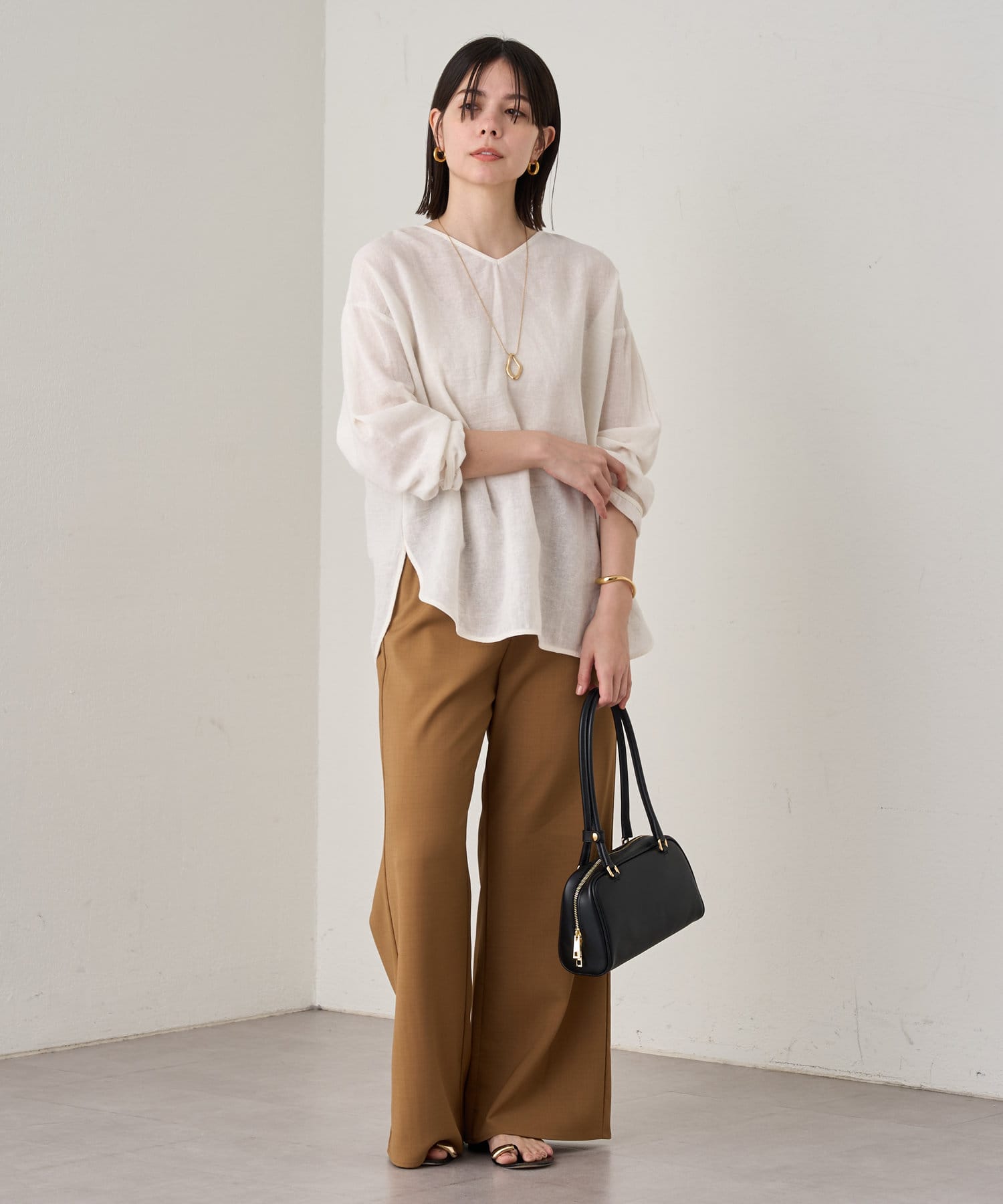 Loungedress】メッシュリネン2WAYルーズプルオーバー | OUTLET