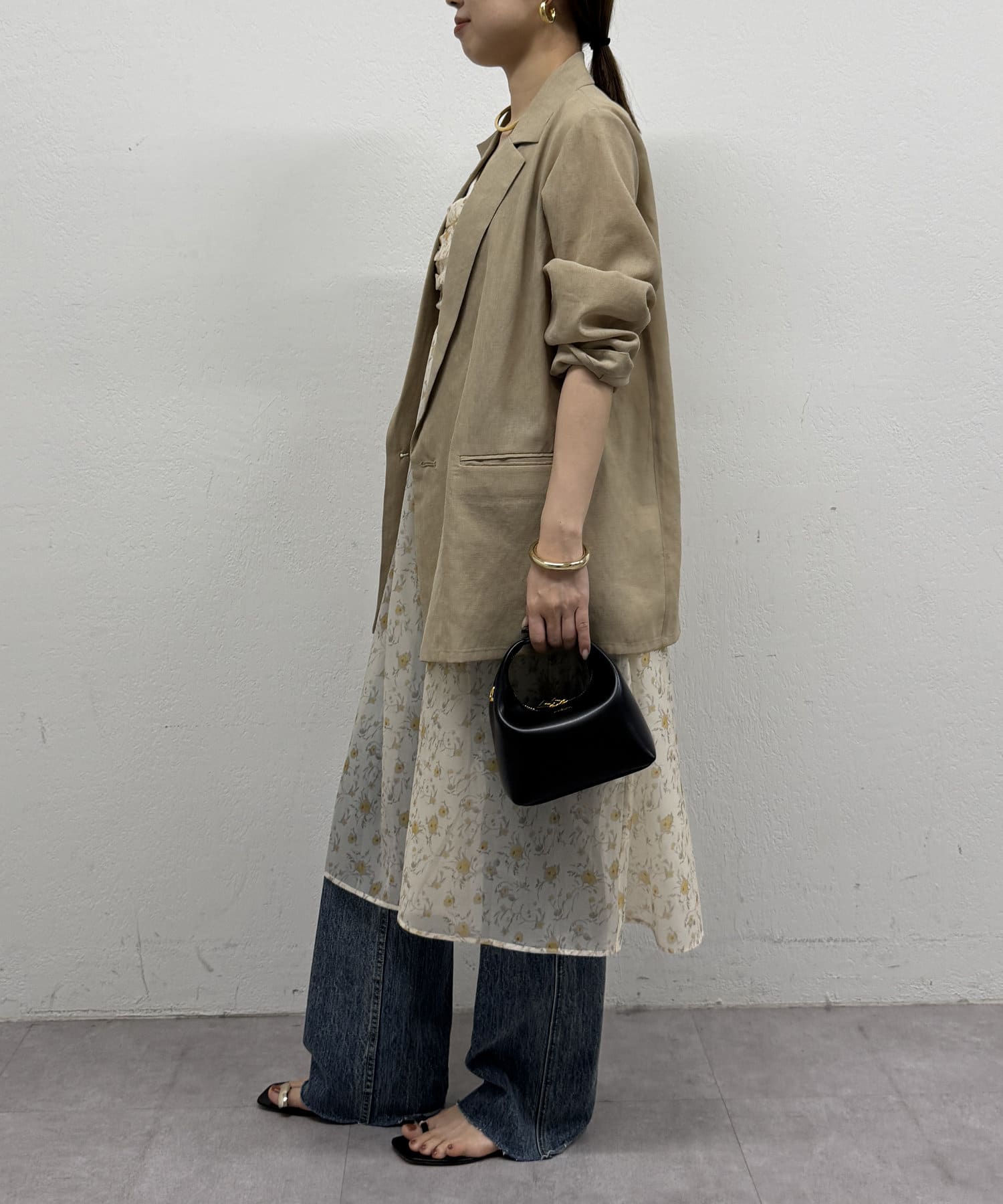 LOUNGEDRESS キャミワンピース Loungedress ワンピース リネンライクキャミワンピース