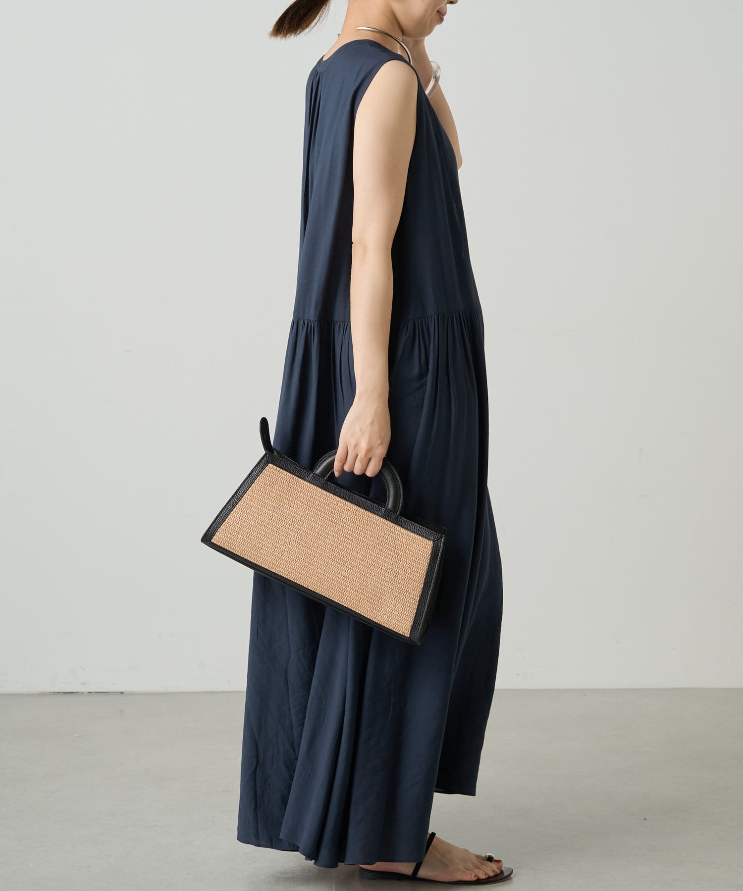 OUTLET(アウトレット) 【Loungedress】スキッパーノースリギャザーワンピース