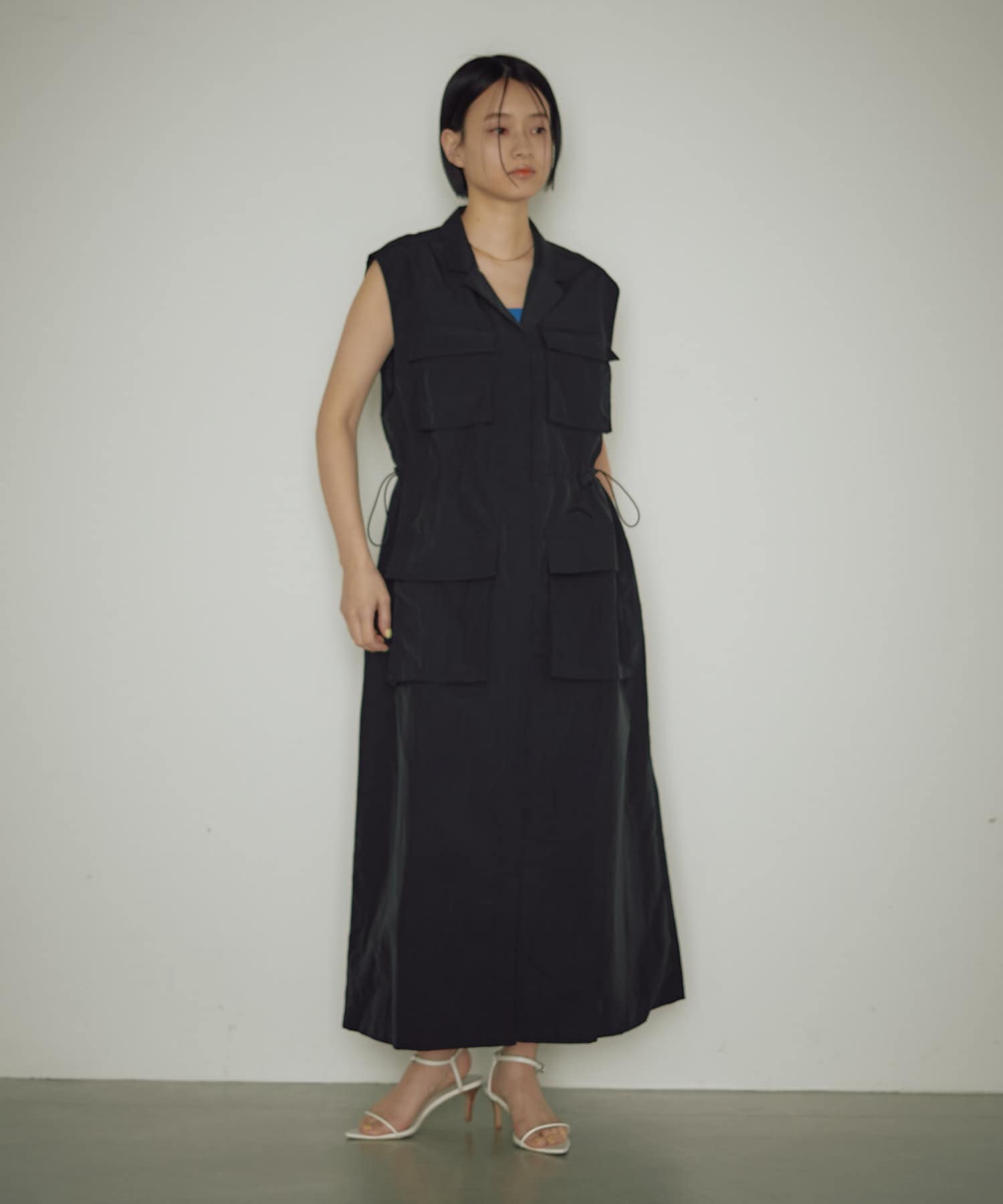 マチャット★ナイロンロングワンピース earthy_】ナイロンロングベストワンピース | OUTLET