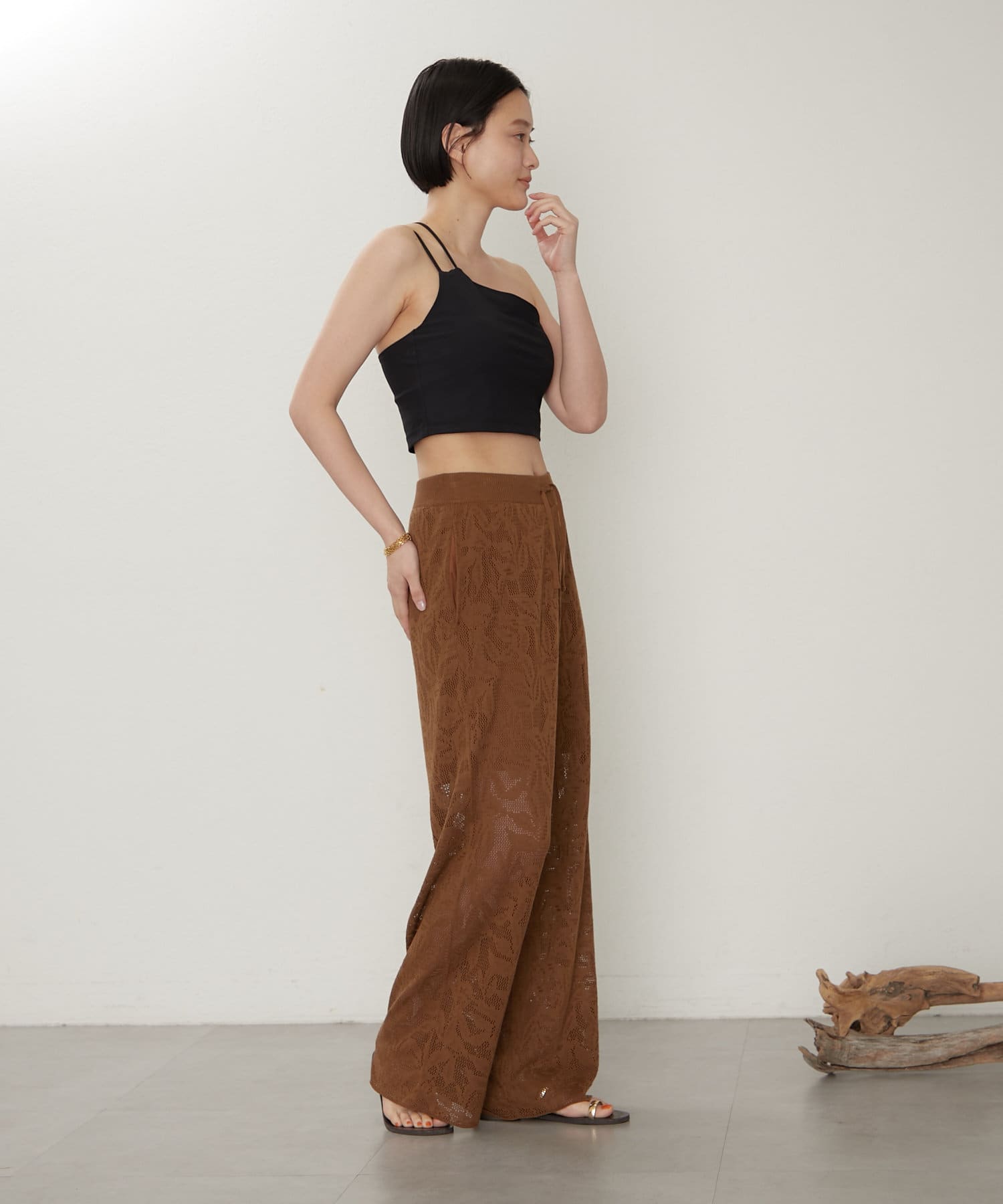 OUTLET(アウトレット) 【earthy_】レースニットパンツ