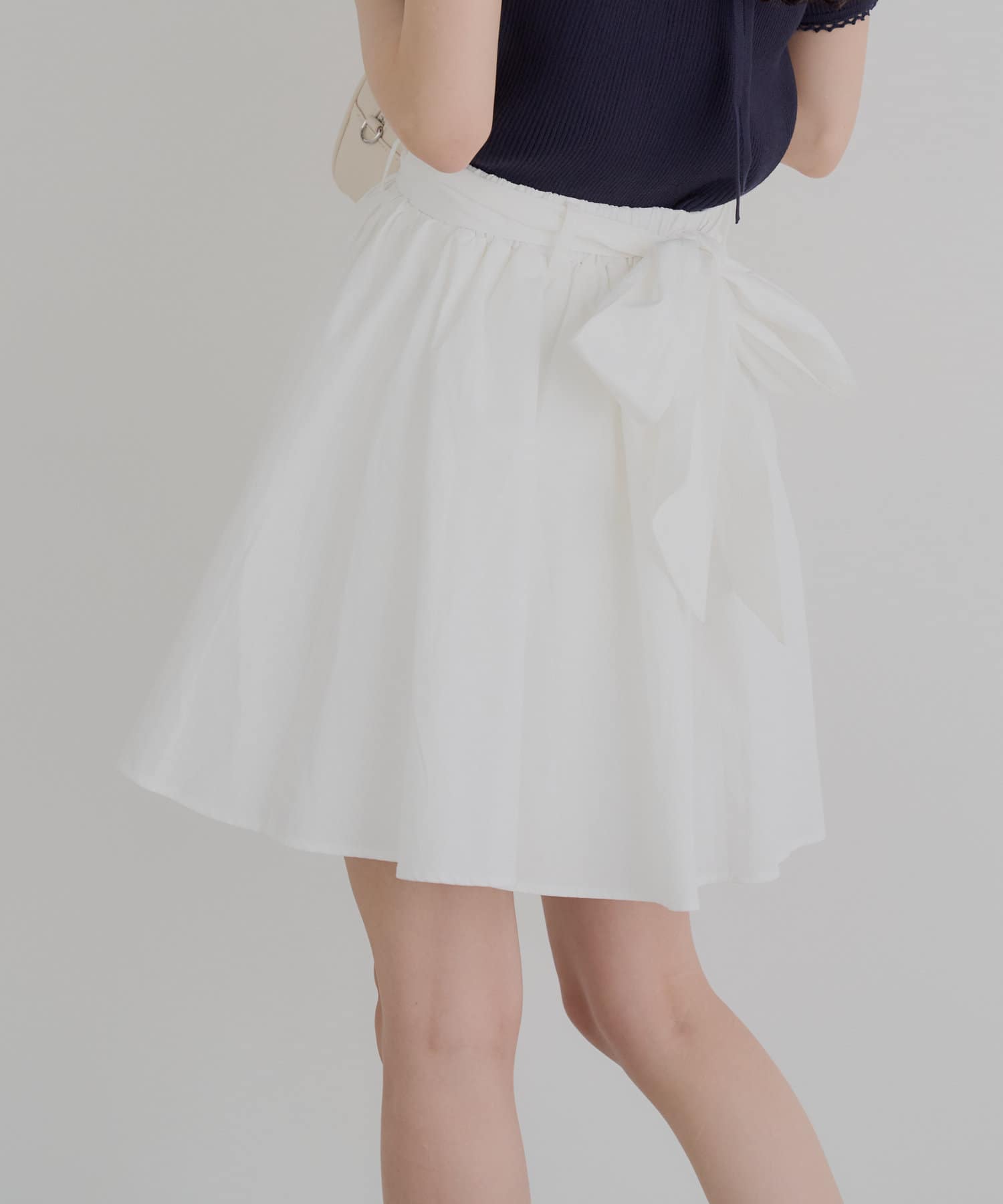 Chico】バックリボン付ボリュームフレアミニスカート | OUTLET