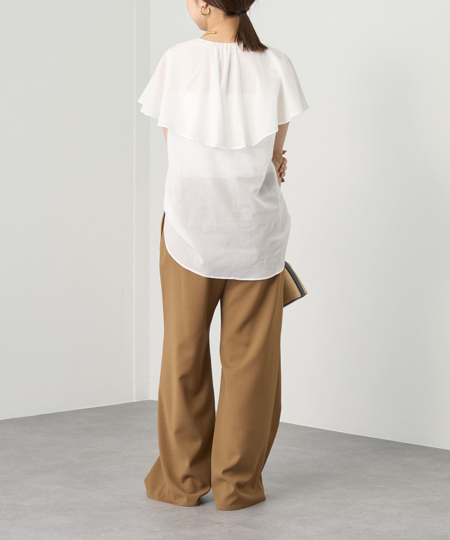 Loungedress(Loungedress GALLARDAGALANTE)◆ボイルフリルブラウス/FREE/コットン/ブルー/LDZ1051404A0006// Loungedress】ボイルフリルブラウス | OUTLET(アウトレット