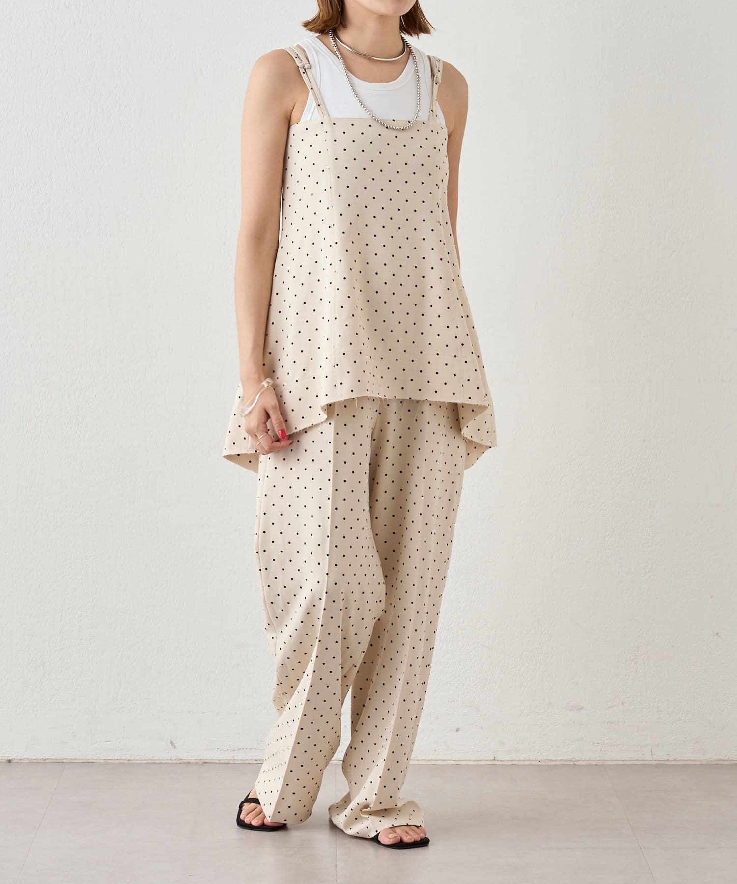 SHENERY】ダブルストラップドットサロペット | OUTLET