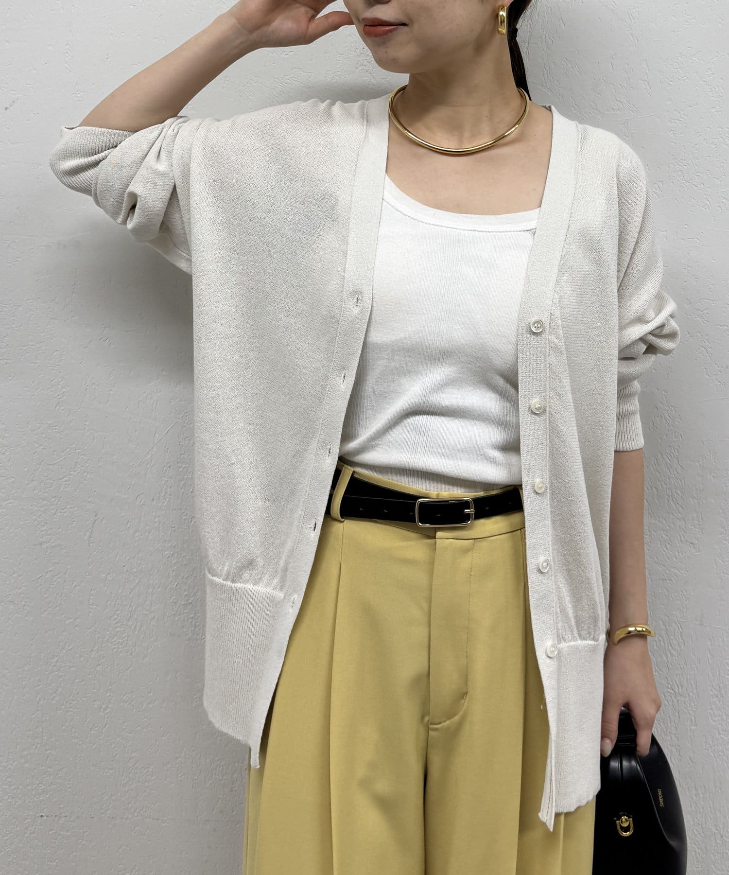 Loungedress(Loungedress GALLARDAGALANTE)◆ニットベスト(薄手)/FREE/ポリエステル/CRM/無地/LDZ1021405A0001 LOUNGEDRESS（ラウンジドレス）の「【WEB限定】リネンライク