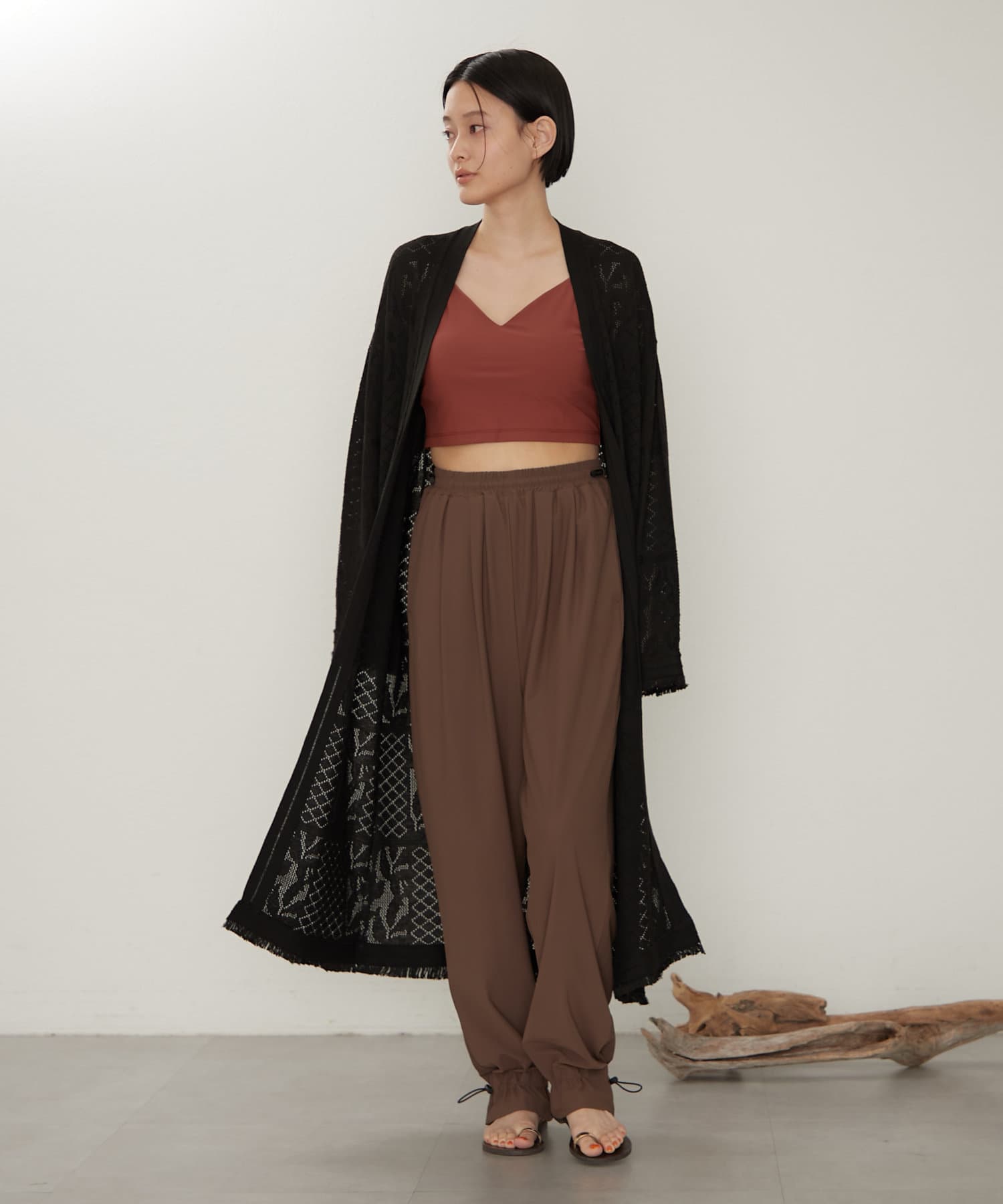 earthy_】レースニットロングカーデ | OUTLET(アウトレット