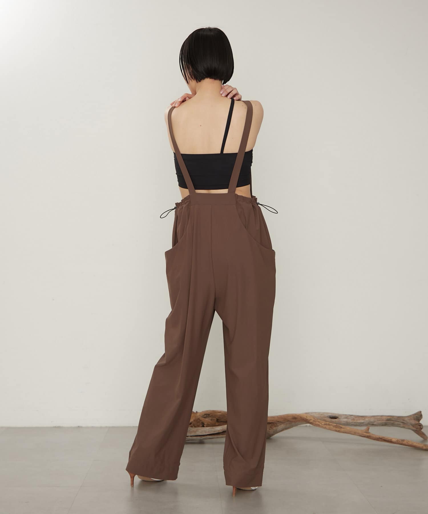 OUTLET(アウトレット) 【earthy_】サイドポケットドロストオールインワン
