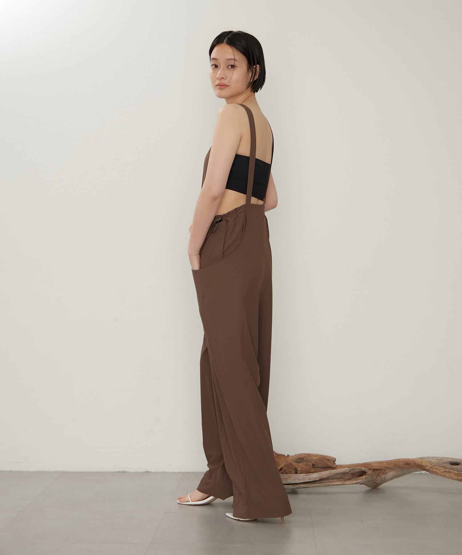 OUTLET(アウトレット) 【earthy_】サイドポケットドロストオールインワン