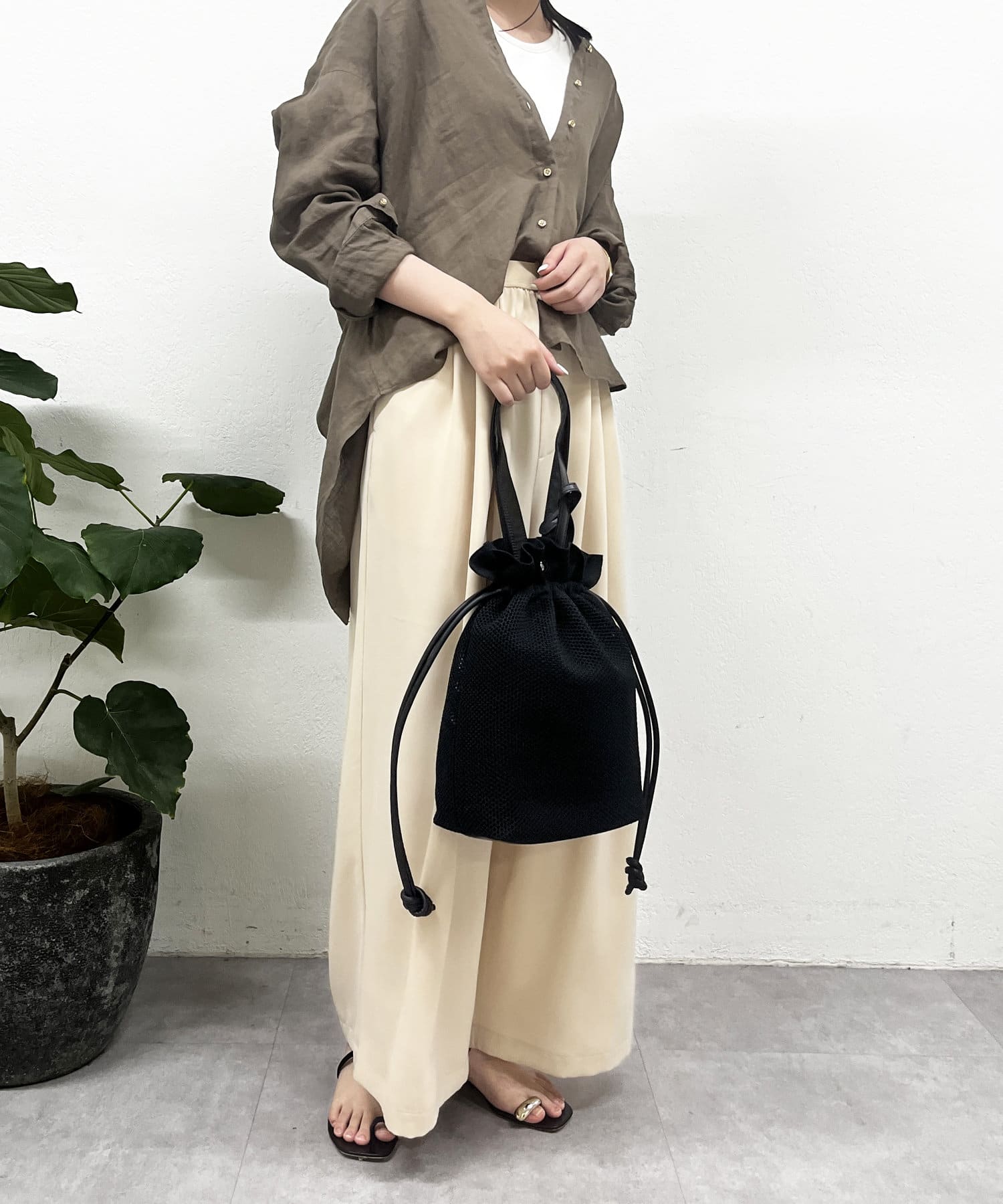 OUTLET(アウトレット) 【earthy_】メッシュ巾着Bag