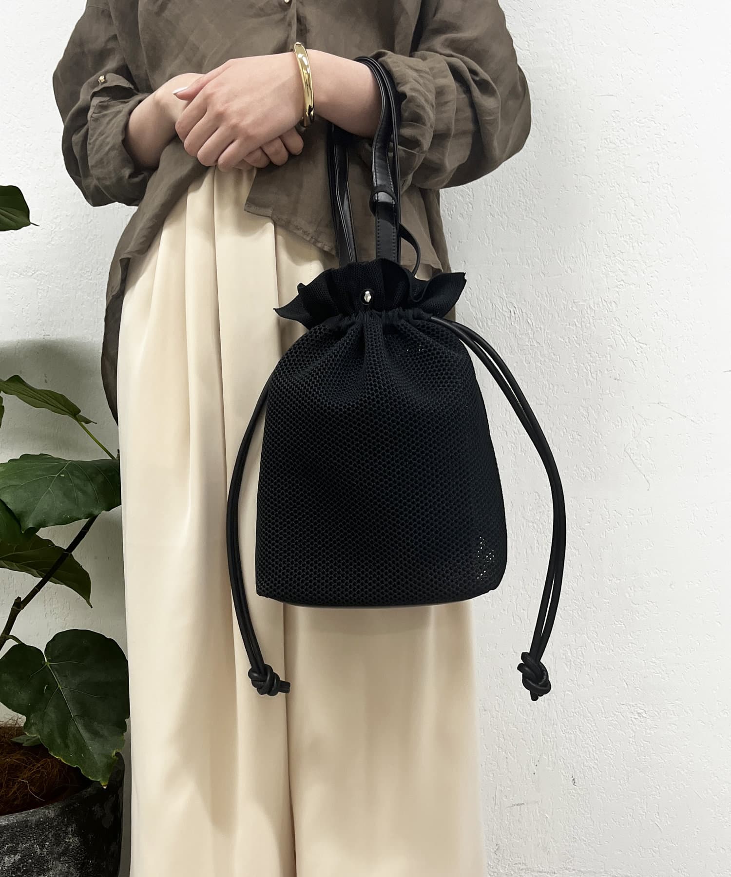 OUTLET(アウトレット) 【earthy_】メッシュ巾着Bag
