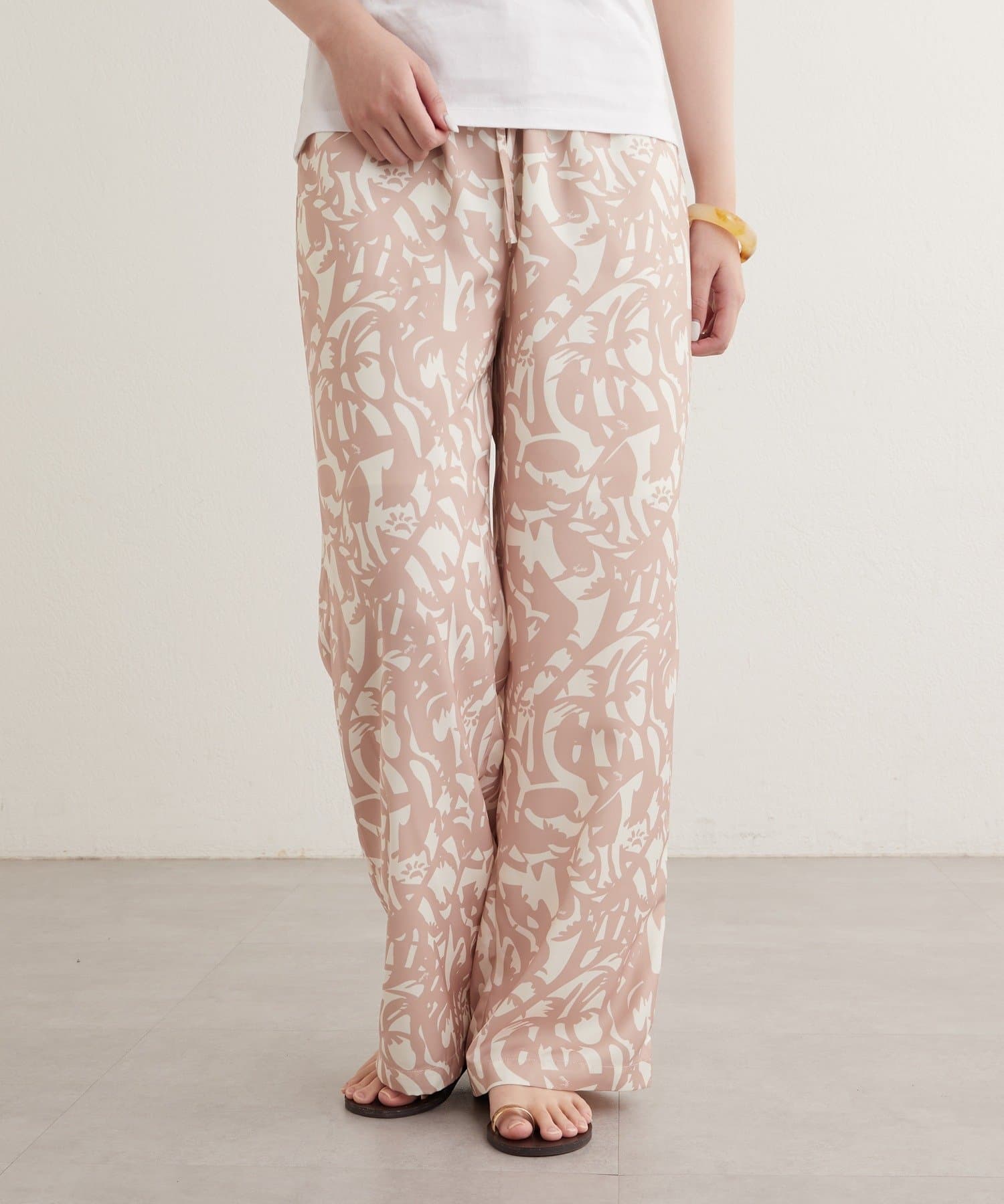 OUTLET(アウトレット) 【earthy_】オリジナルプリントイージーパンツ