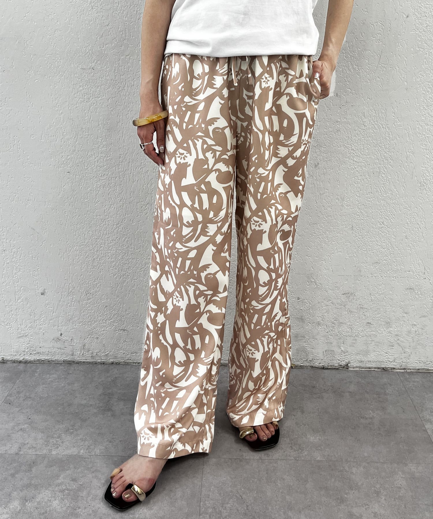 OUTLET(アウトレット) 【earthy_】オリジナルプリントイージーパンツ